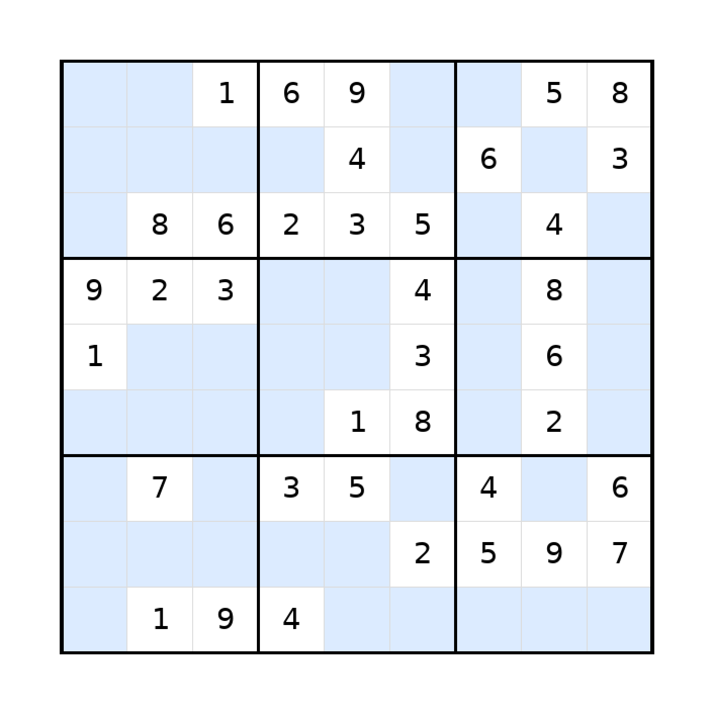 Sudoku-Rätsel Sudoku 9x9 (mittel) für Teenager aus der Kategorie Sudoku - kostenlos ausdrucken
