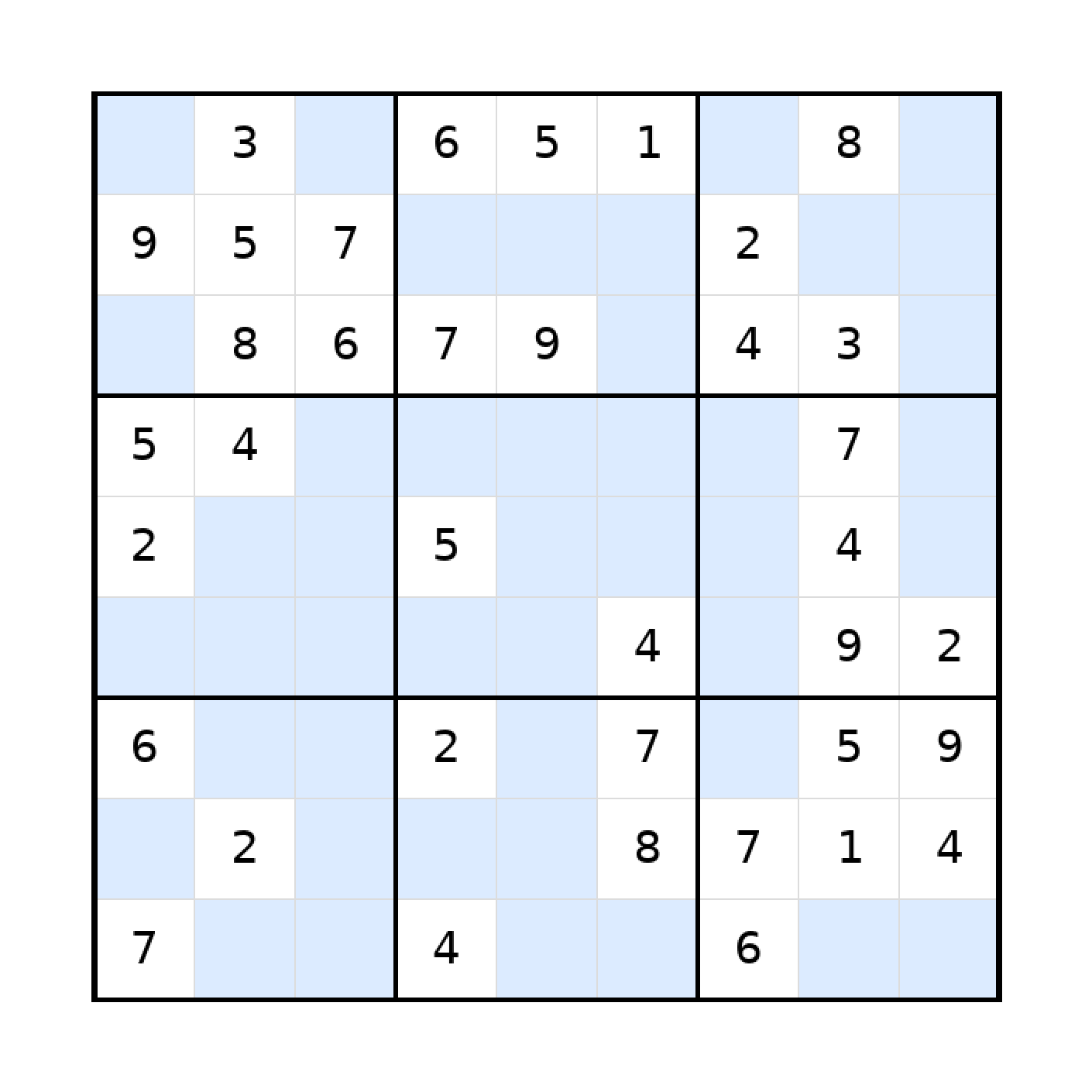 Sudoku-Rätsel Sudoku 9x9 (mittel) für Teenager aus der Kategorie Sudoku - kostenlos ausdrucken
