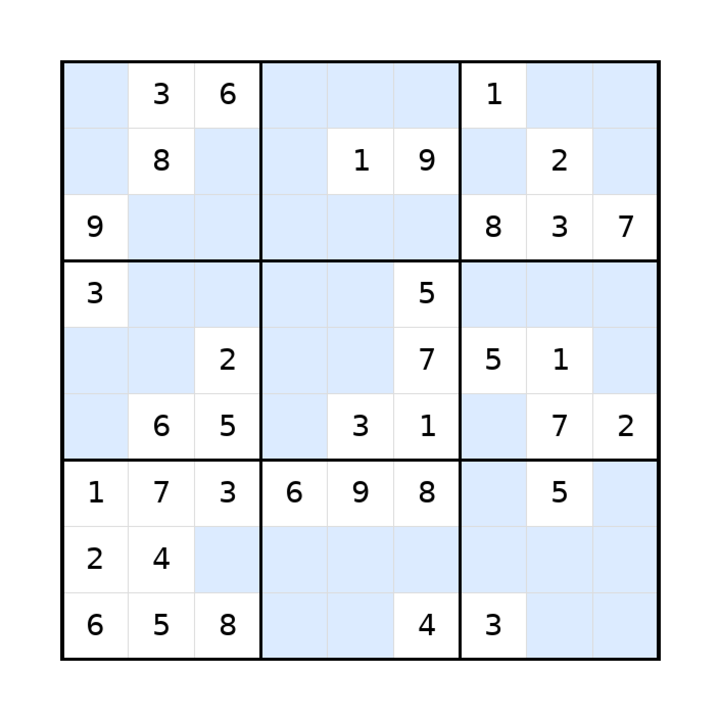 Sudoku-Rätsel Sudoku 9x9 (mittel) für Teenager aus der Kategorie Sudoku - kostenlos ausdrucken