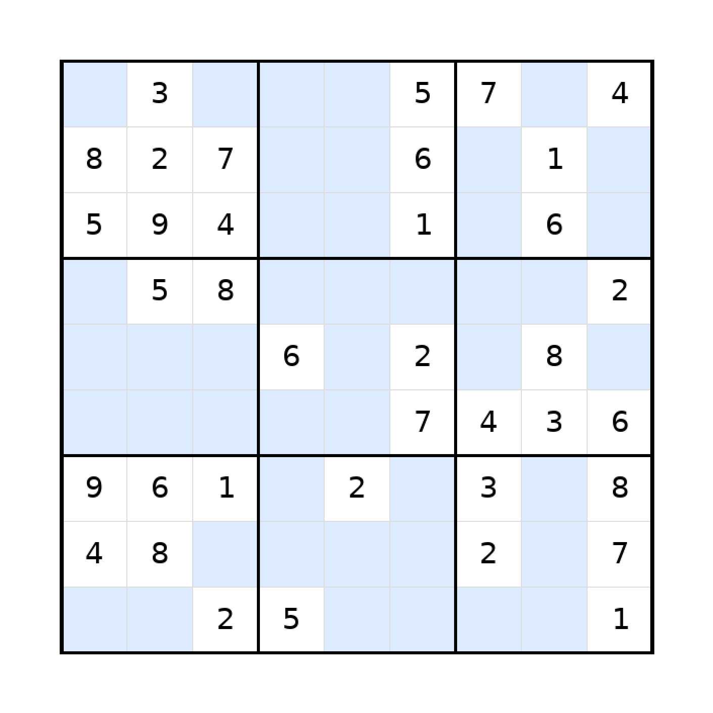 Sudoku-Rätsel Sudoku 9x9 (mittel) für Teenager aus der Kategorie Sudoku - kostenlos ausdrucken