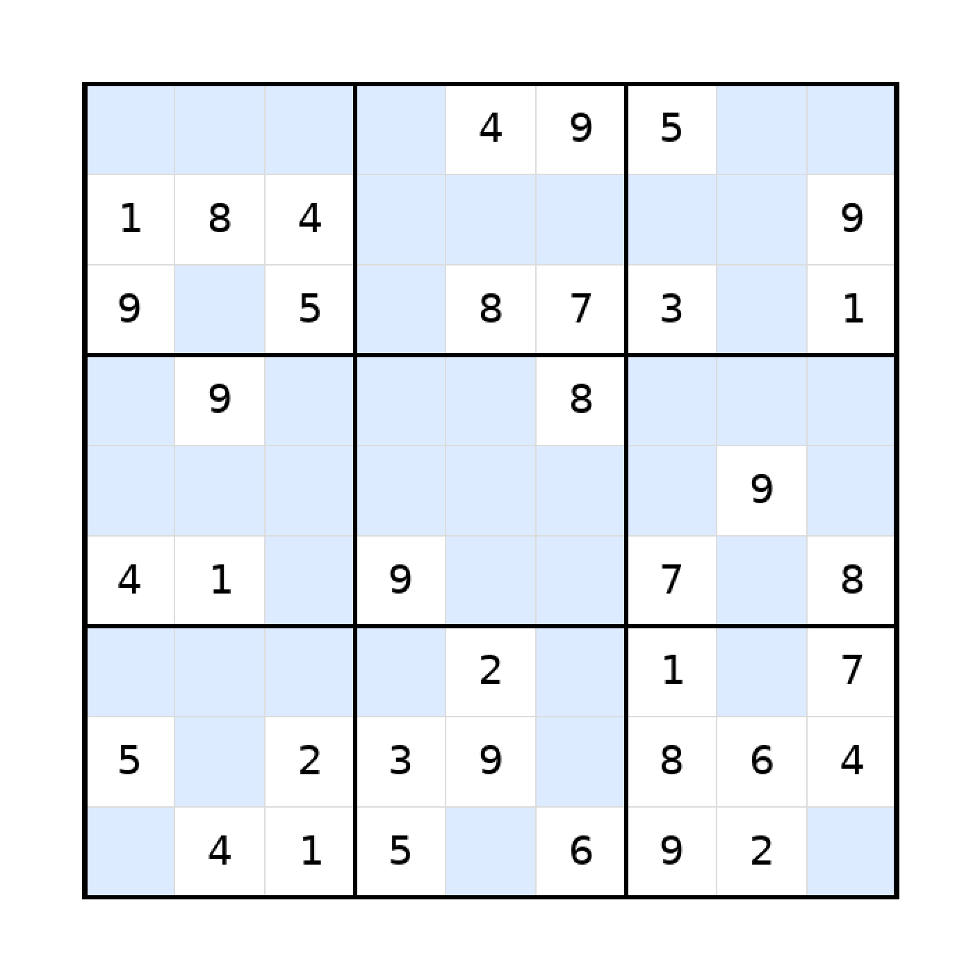 Sudoku-Rätsel Sudoku 9x9 (mittel) für Teenager aus der Kategorie Sudoku - kostenlos ausdrucken