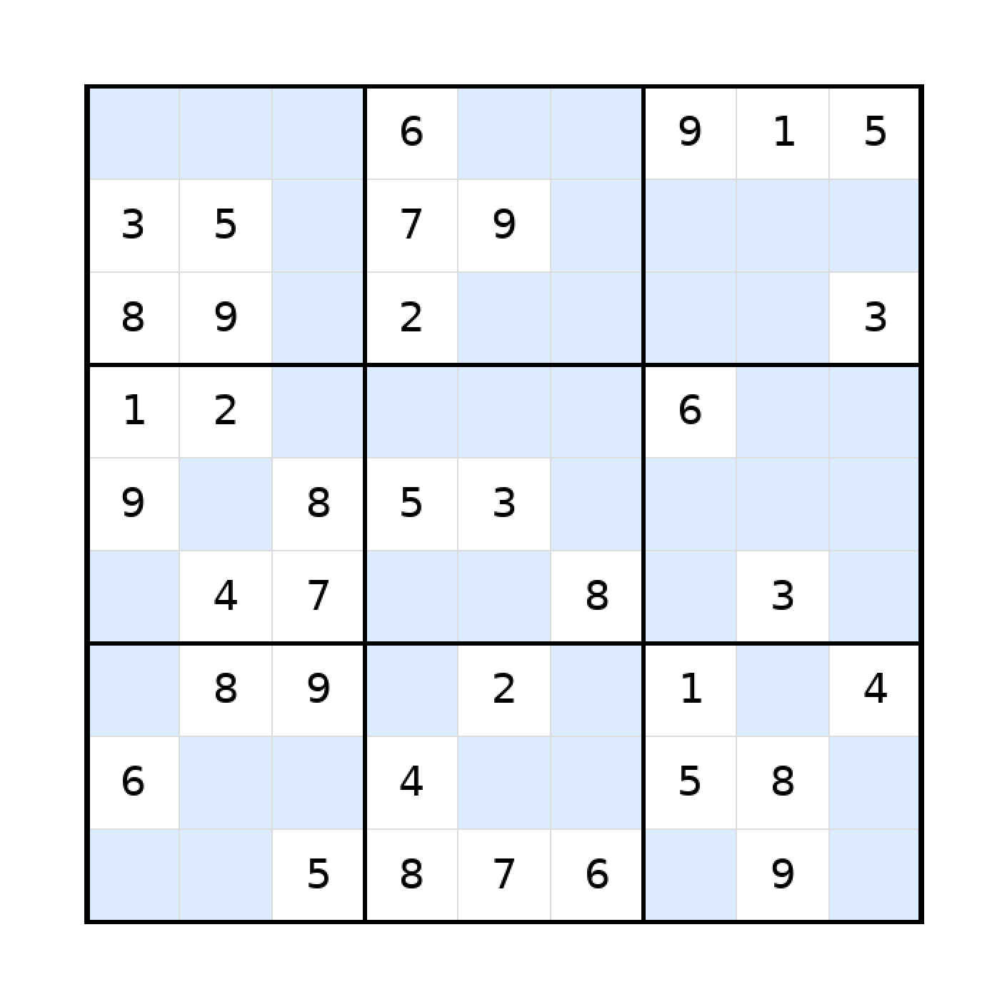 Sudoku-Rätsel Sudoku 9x9 (mittel) für Teenager aus der Kategorie Sudoku - kostenlos ausdrucken