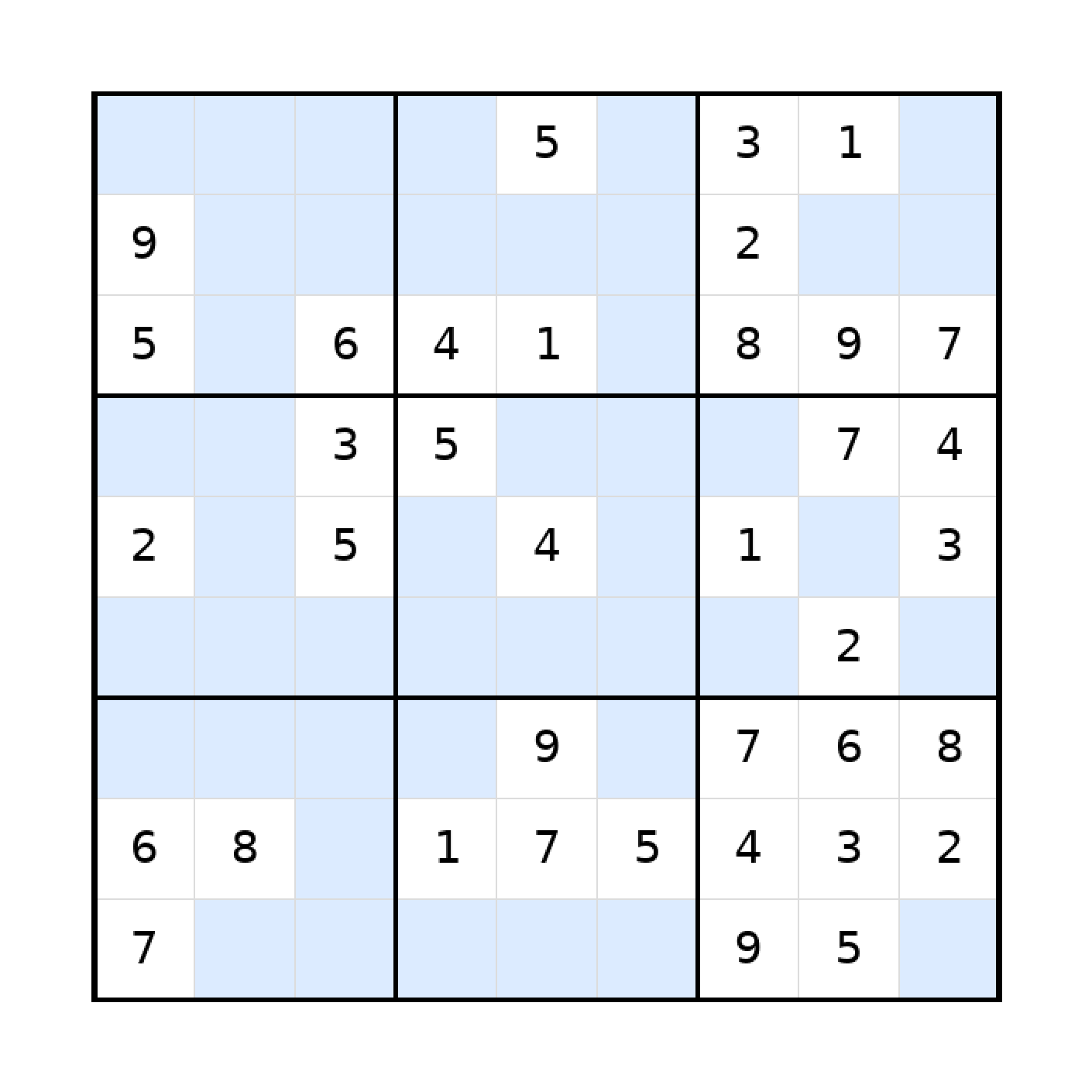 Sudoku-Rätsel Sudoku 9x9 (mittel) für Teenager aus der Kategorie Sudoku - kostenlos ausdrucken