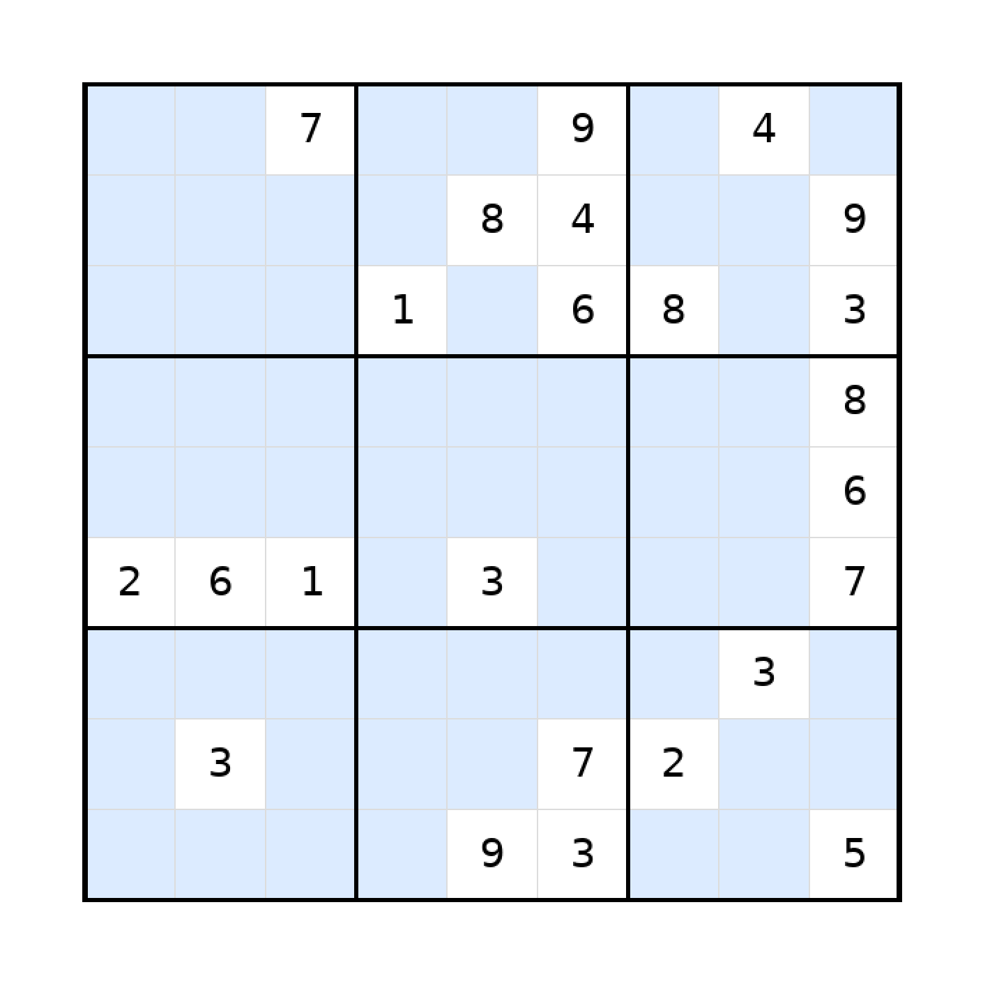 Sudoku-Rätsel Sudoku 9x9 (schwer) für Teenager aus der Kategorie Sudoku - kostenlos ausdrucken