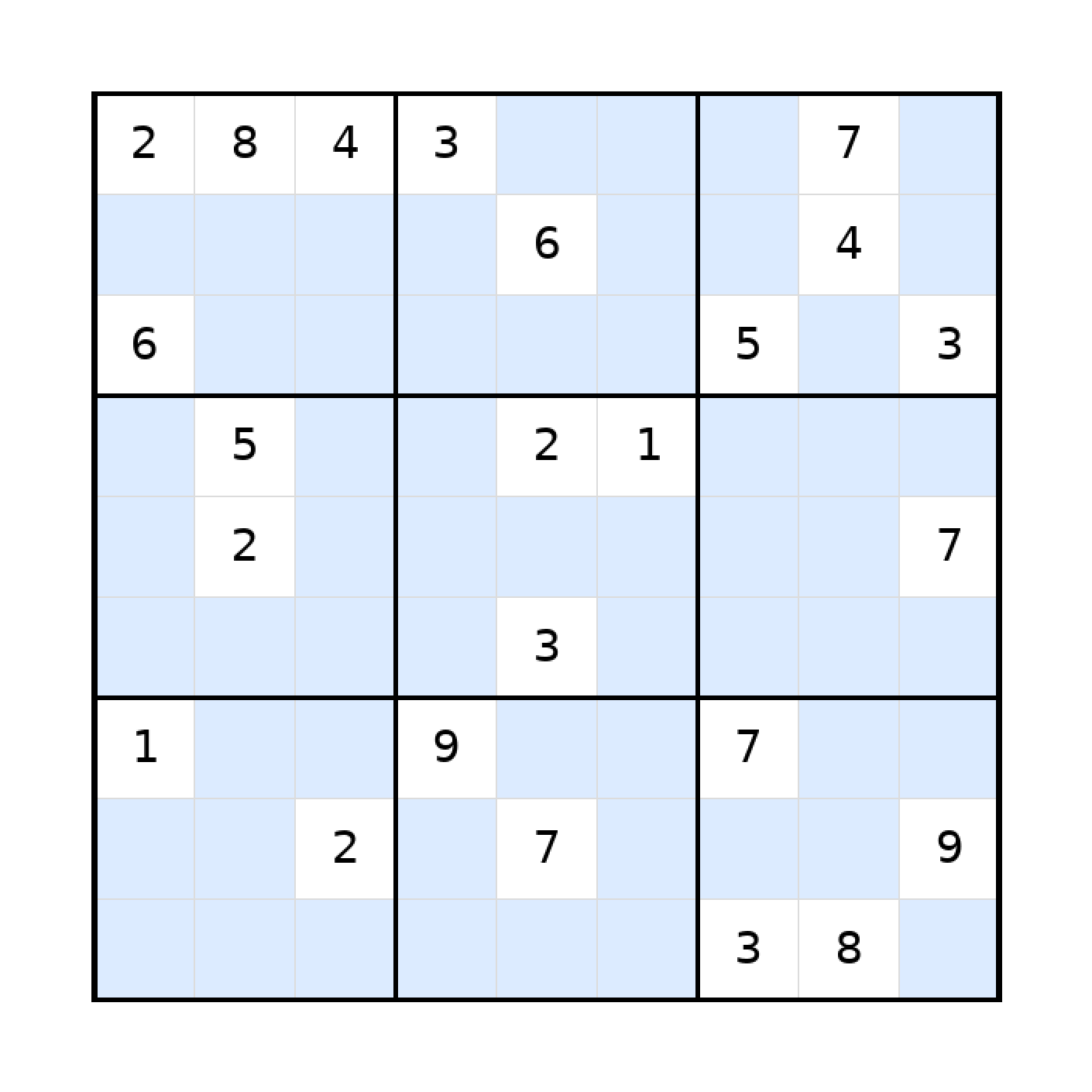 Sudoku-Rätsel Sudoku 9x9 (schwer) für Teenager aus der Kategorie Sudoku - kostenlos ausdrucken