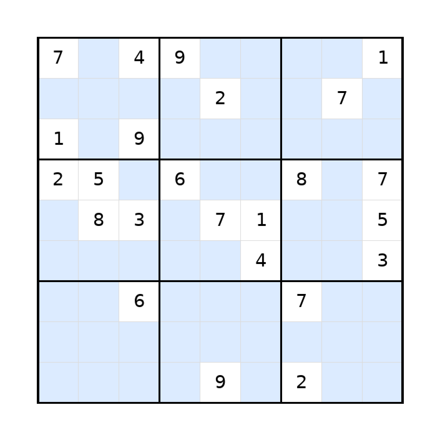Sudoku-Rätsel Sudoku 9x9 (schwer) für Teenager aus der Kategorie Sudoku - kostenlos ausdrucken