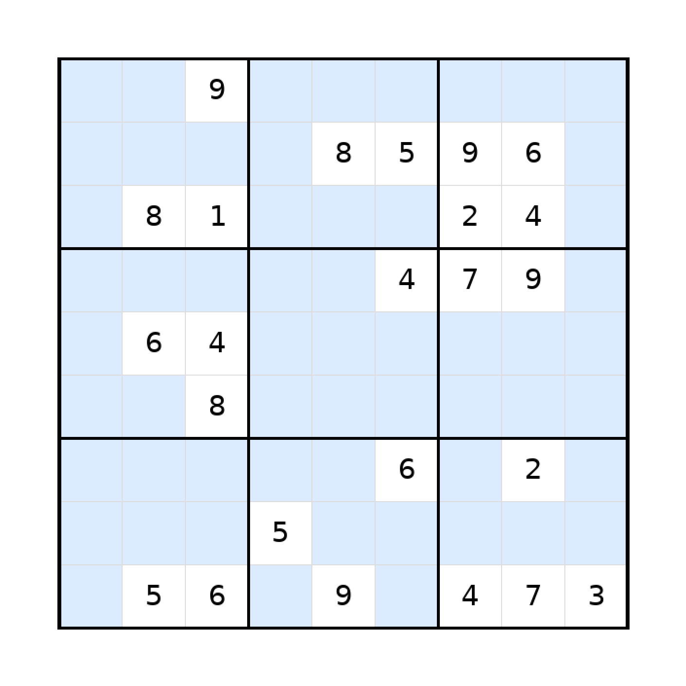 Sudoku-Rätsel Sudoku 9x9 (schwer) für Teenager aus der Kategorie Sudoku - kostenlos ausdrucken