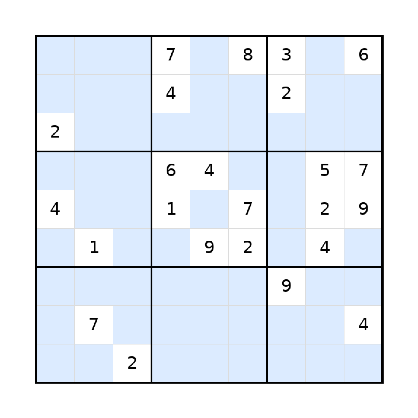 Sudoku-Rätsel Sudoku 9x9 (schwer) für Teenager aus der Kategorie Sudoku - kostenlos ausdrucken