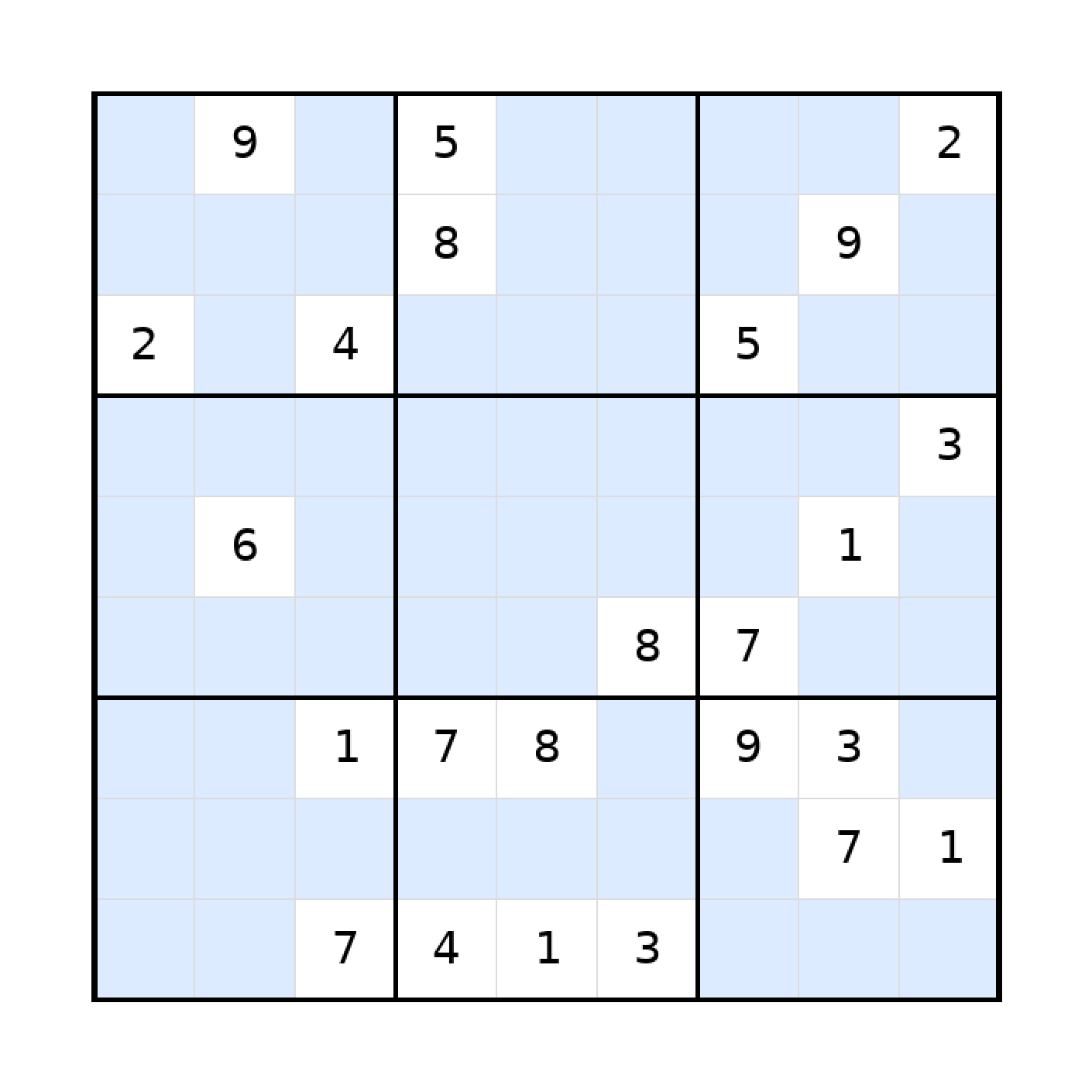 Sudoku-Rätsel Sudoku 9x9 (schwer) für Teenager aus der Kategorie Sudoku - kostenlos ausdrucken