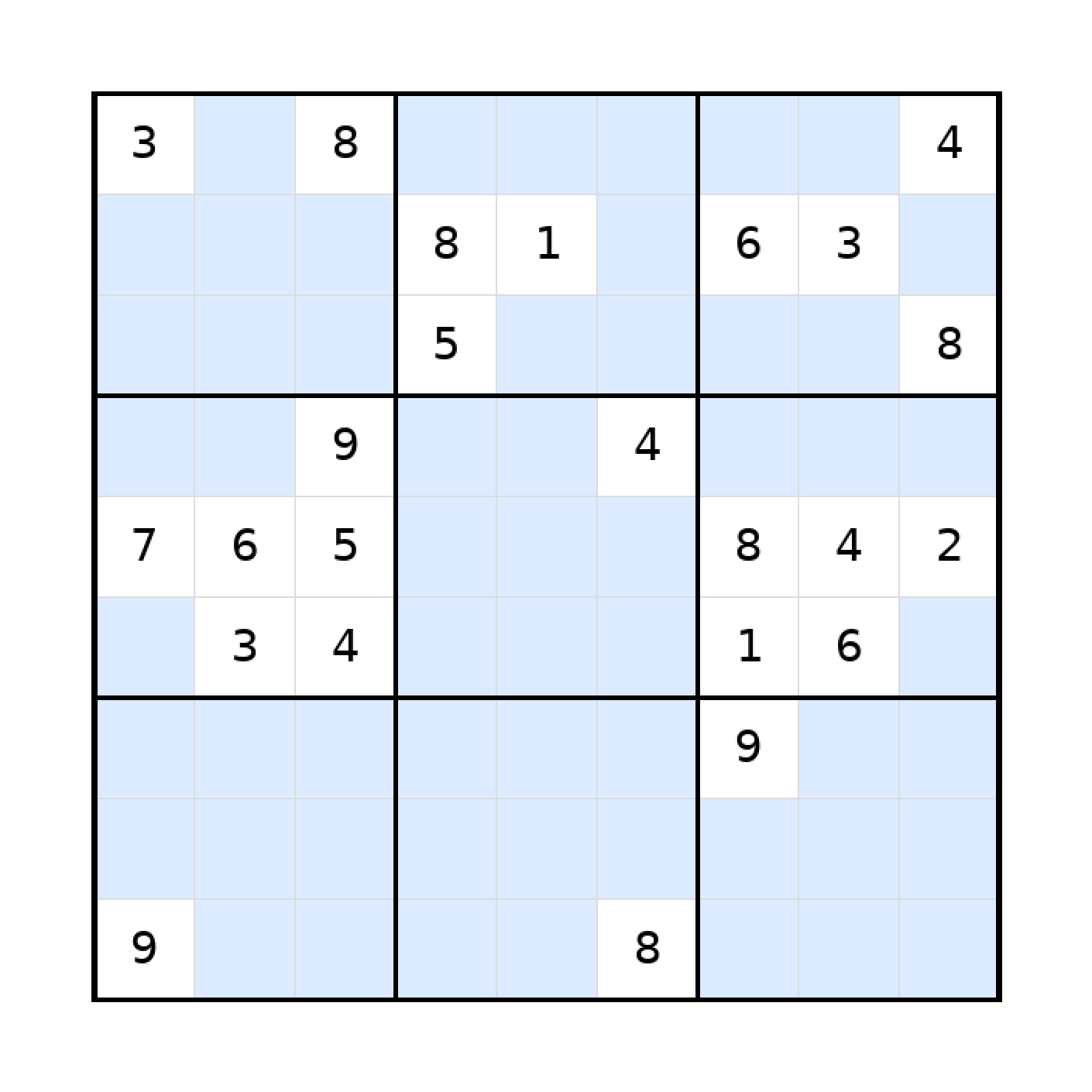 Sudoku-Rätsel Sudoku 9x9 (schwer) für Teenager aus der Kategorie Sudoku - kostenlos ausdrucken