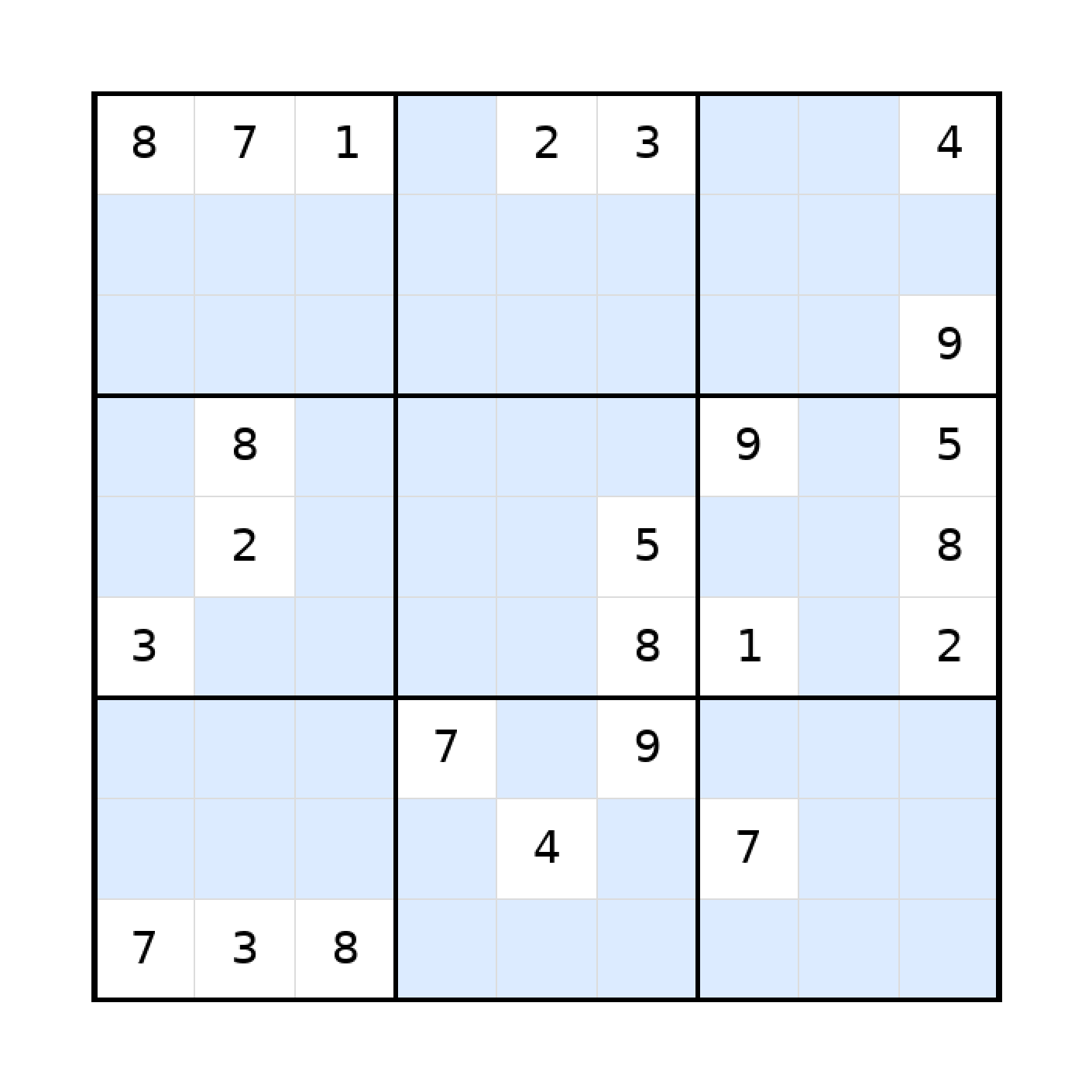 Sudoku-Rätsel Sudoku 9x9 (schwer) für Teenager aus der Kategorie Sudoku - kostenlos ausdrucken