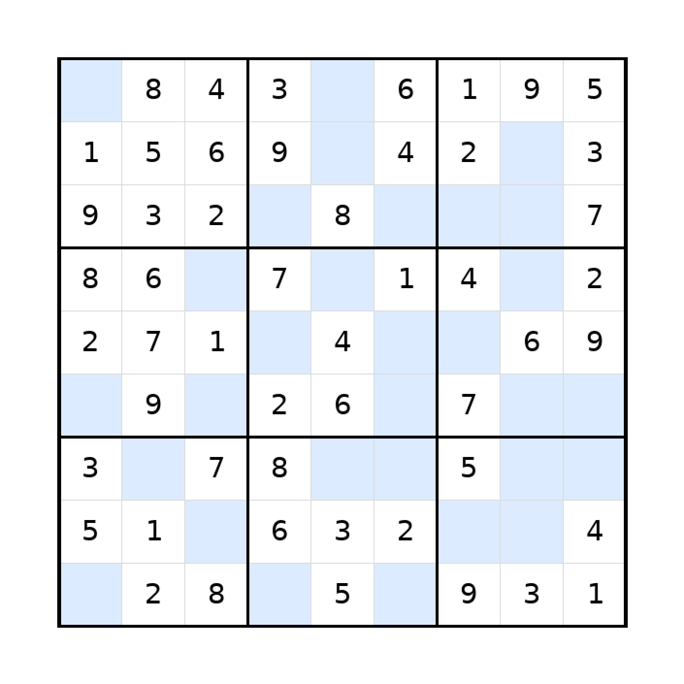 Sudoku-Rätsel Sudoku 9x9 (leicht) für Teenager aus der Kategorie Sudoku - kostenlos ausdrucken