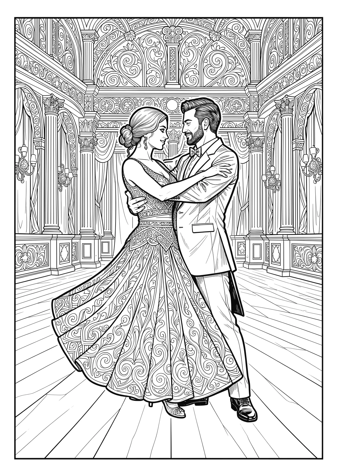 Ausmalbild Tango - Ausmalbild aus der Kategorie Sonstiges - kostenlos ausdrucken