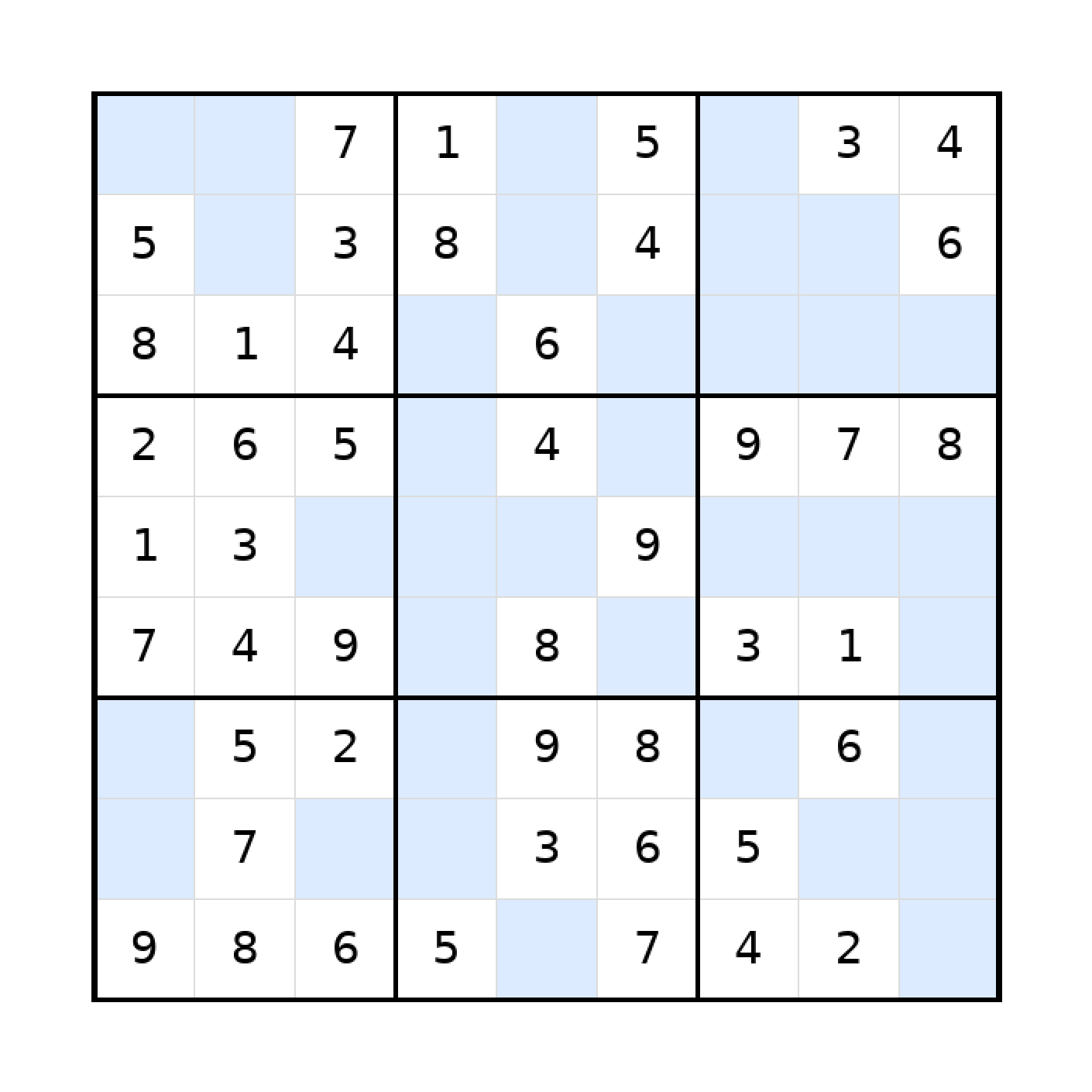Sudoku-Rätsel Sudoku 9x9 (leicht) für Erwachsene aus der Kategorie Sudoku - kostenlos ausdrucken
