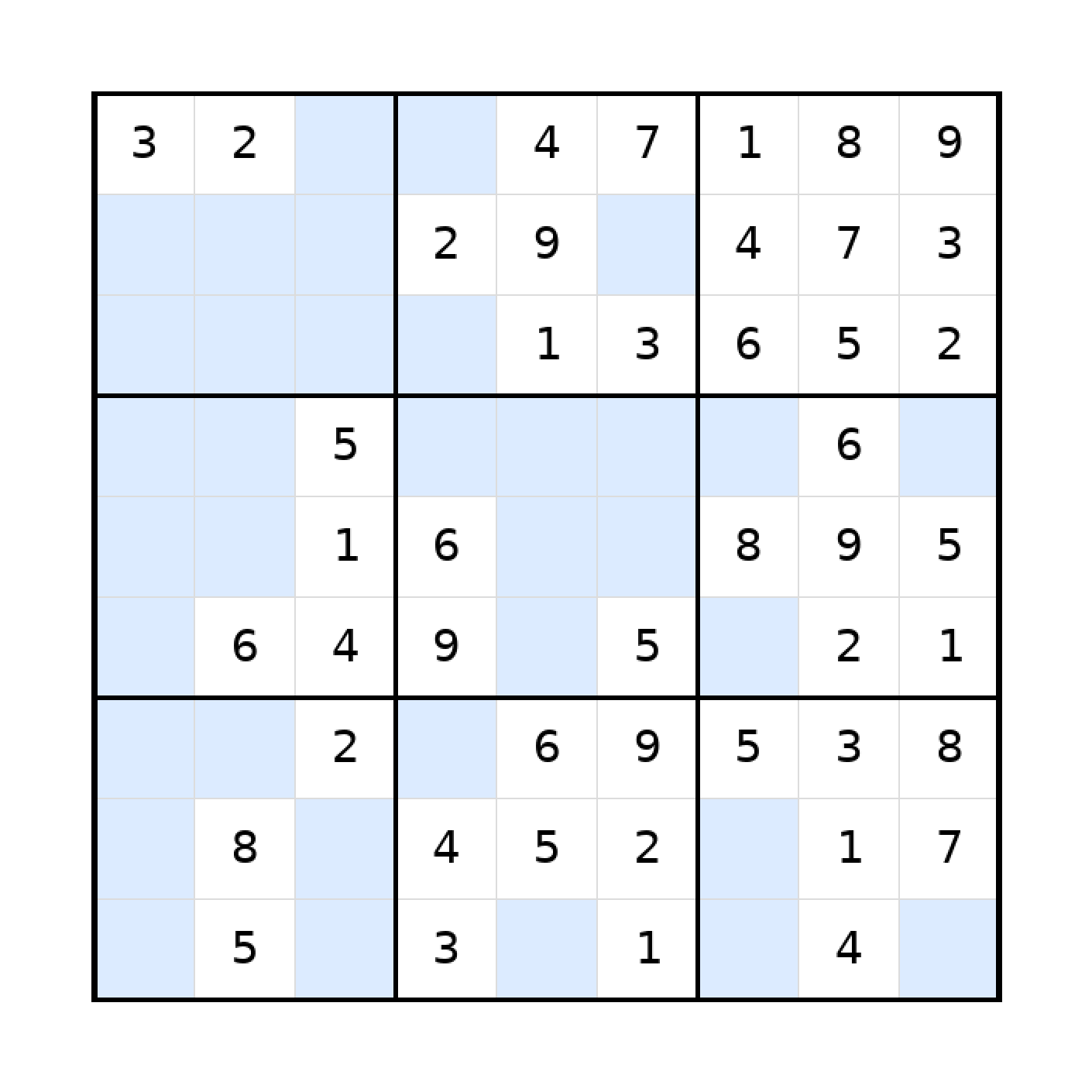Sudoku-Rätsel Sudoku 9x9 (leicht) für Erwachsene aus der Kategorie Sudoku - kostenlos ausdrucken