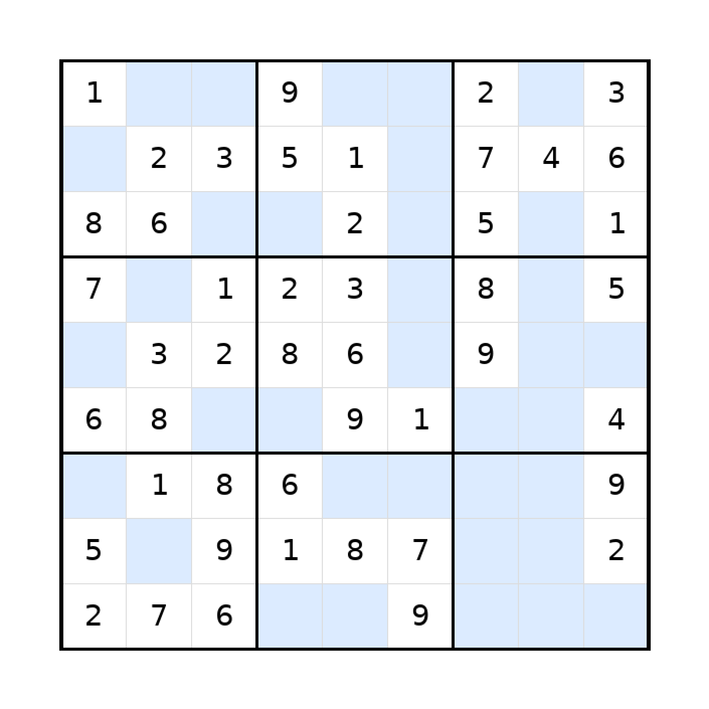 Sudoku-Rätsel Sudoku 9x9 (leicht) für Erwachsene aus der Kategorie Sudoku - kostenlos ausdrucken