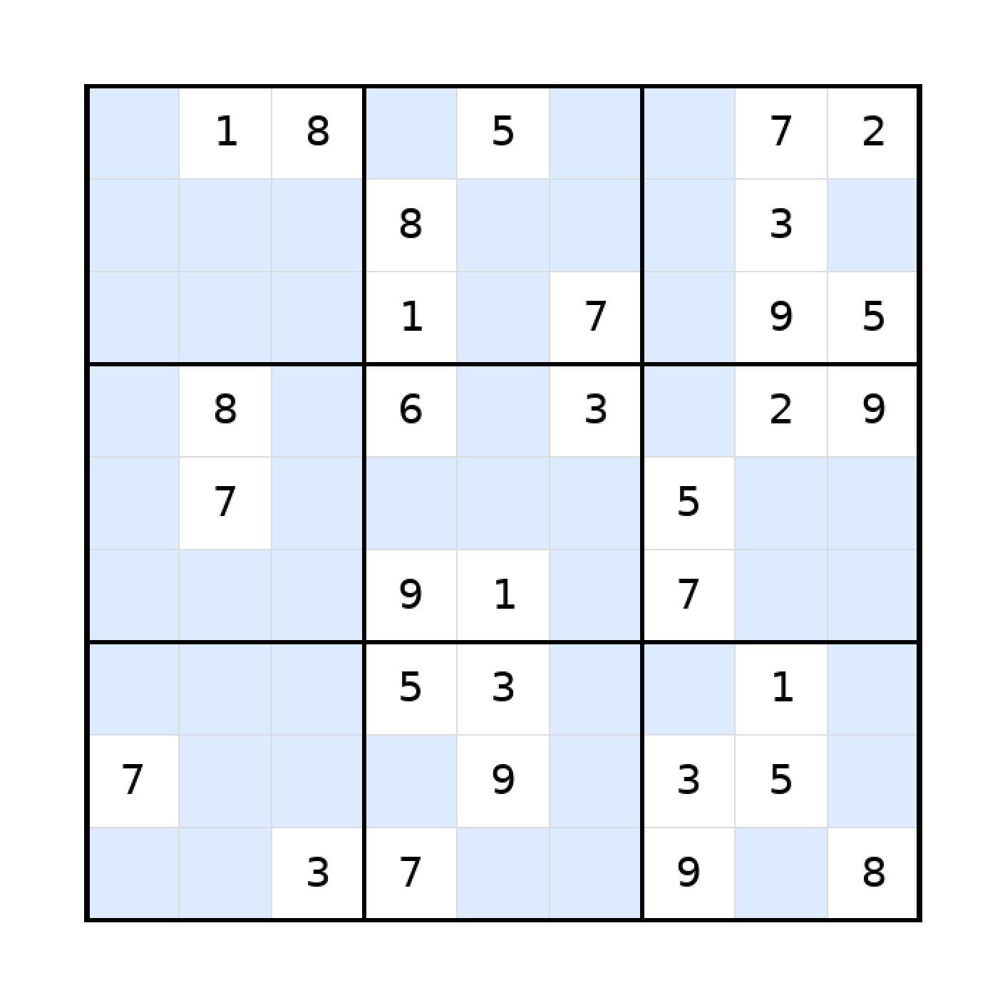 Sudoku-Rätsel Sudoku 9x9 (mittel) für Erwachsene aus der Kategorie Sudoku - kostenlos ausdrucken