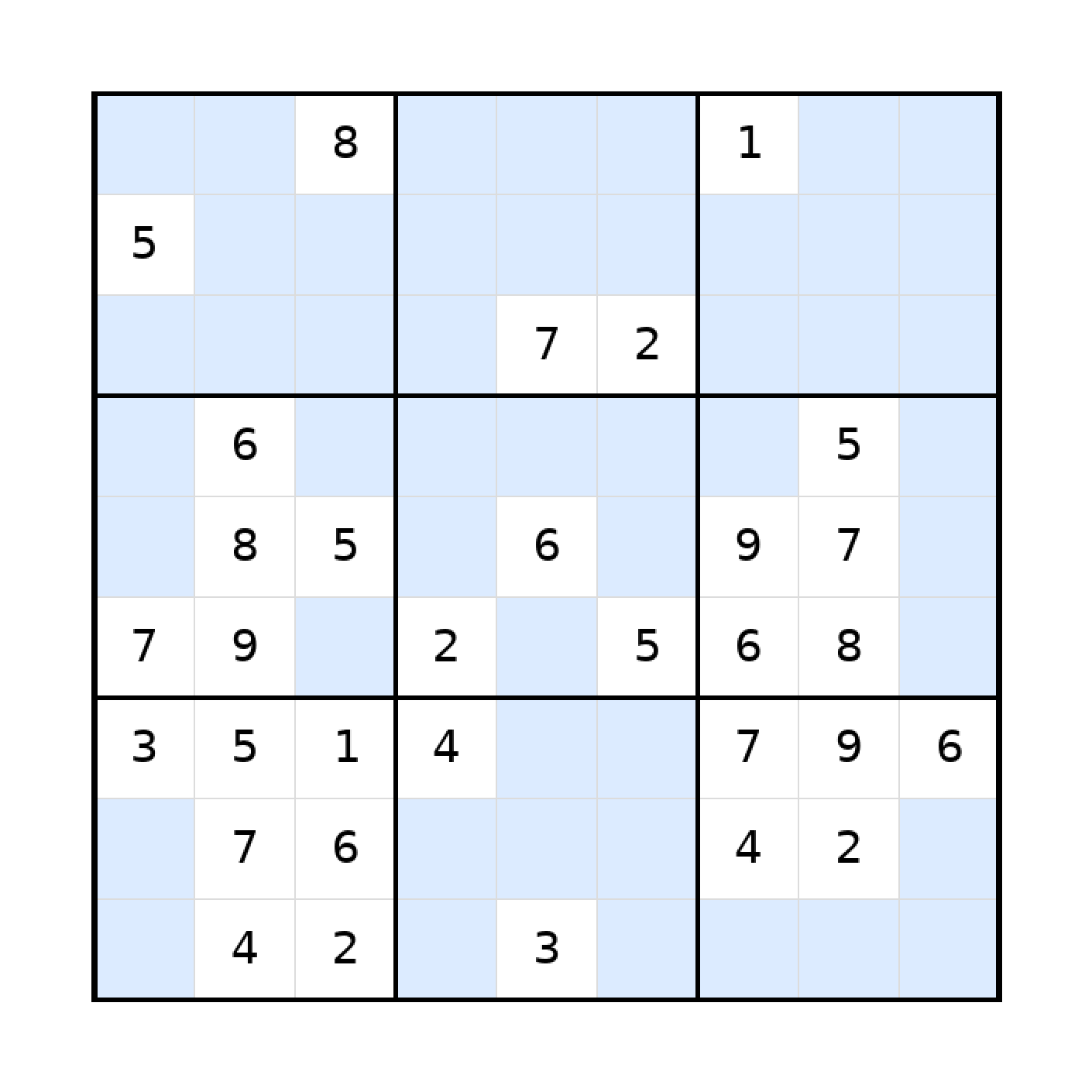 Sudoku-Rätsel Sudoku 9x9 (mittel) für Erwachsene aus der Kategorie Sudoku - kostenlos ausdrucken