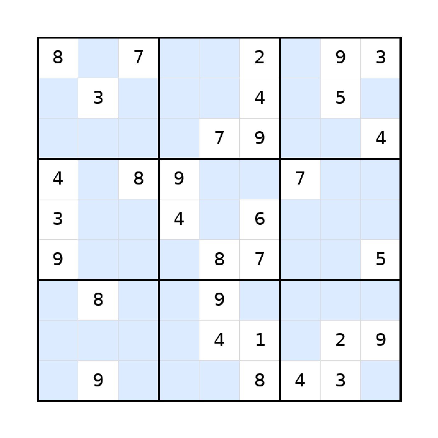 Sudoku-Rätsel Sudoku 9x9 (mittel) für Erwachsene aus der Kategorie Sudoku - kostenlos ausdrucken