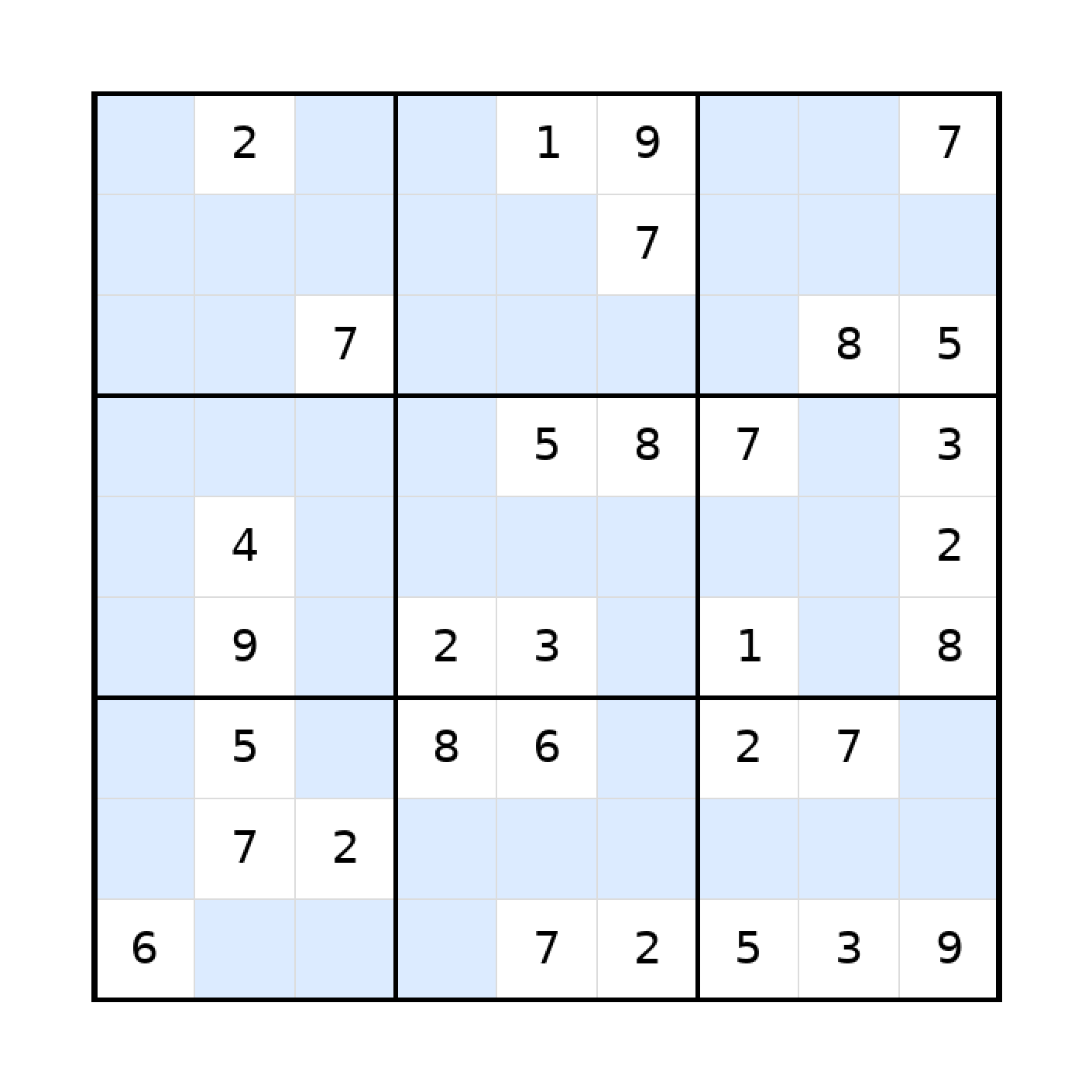Sudoku-Rätsel Sudoku 9x9 (mittel) für Erwachsene aus der Kategorie Sudoku - kostenlos ausdrucken