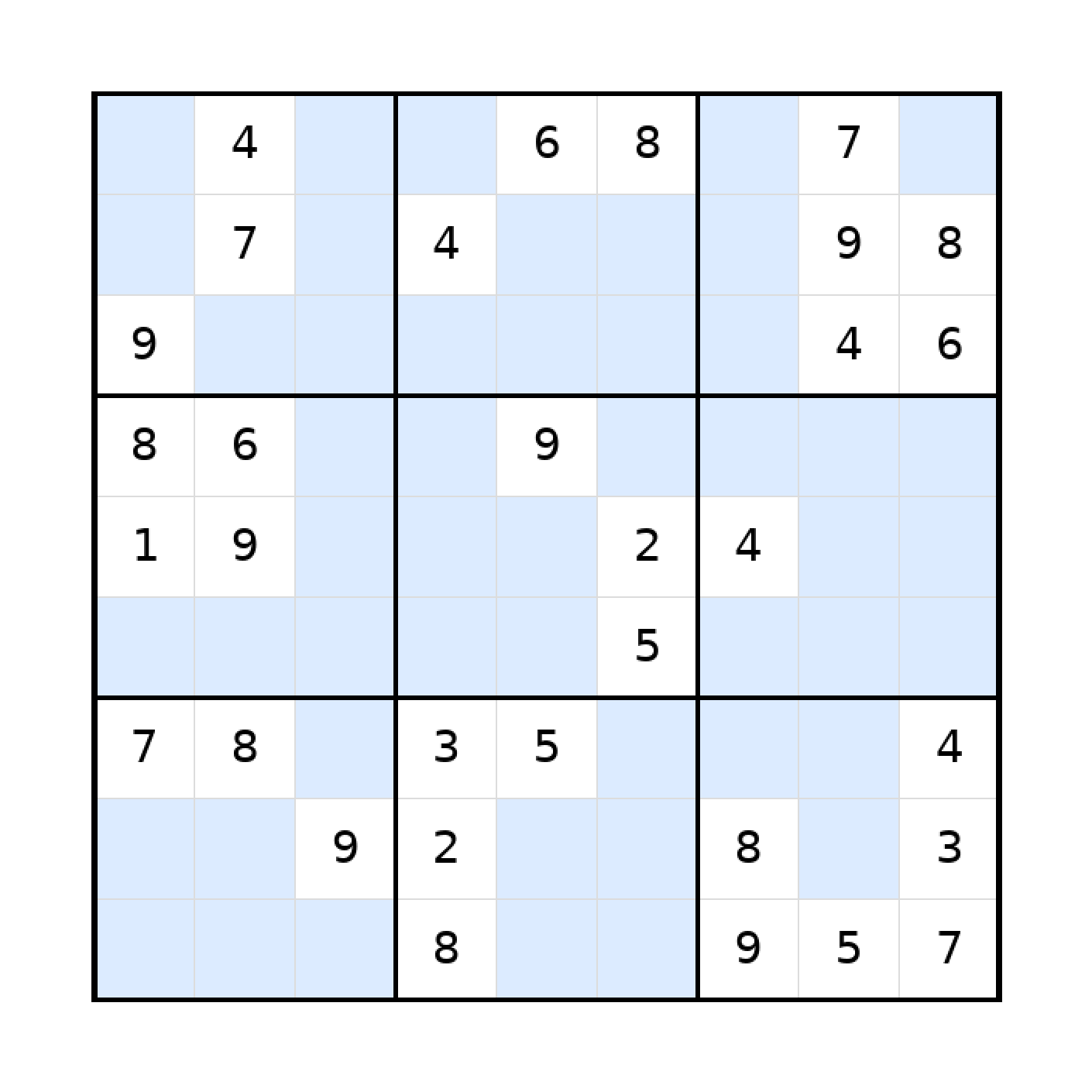 Sudoku-Rätsel Sudoku 9x9 (mittel) für Erwachsene aus der Kategorie Sudoku - kostenlos ausdrucken