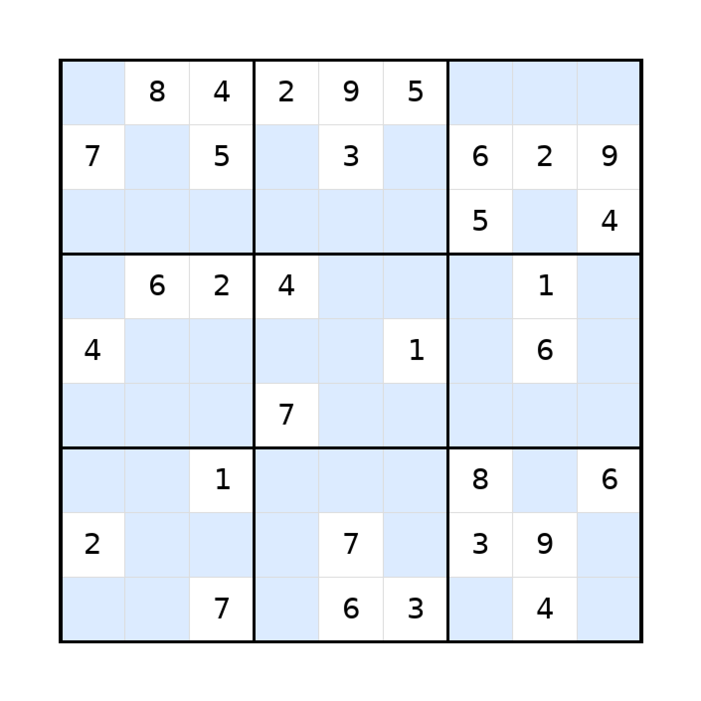 Sudoku-Rätsel Sudoku 9x9 (mittel) für Erwachsene aus der Kategorie Sudoku - kostenlos ausdrucken