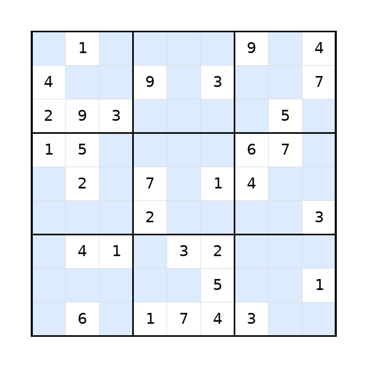 Sudoku-Rätsel Sudoku 9x9 (mittel) für Erwachsene aus der Kategorie Sudoku - kostenlos ausdrucken