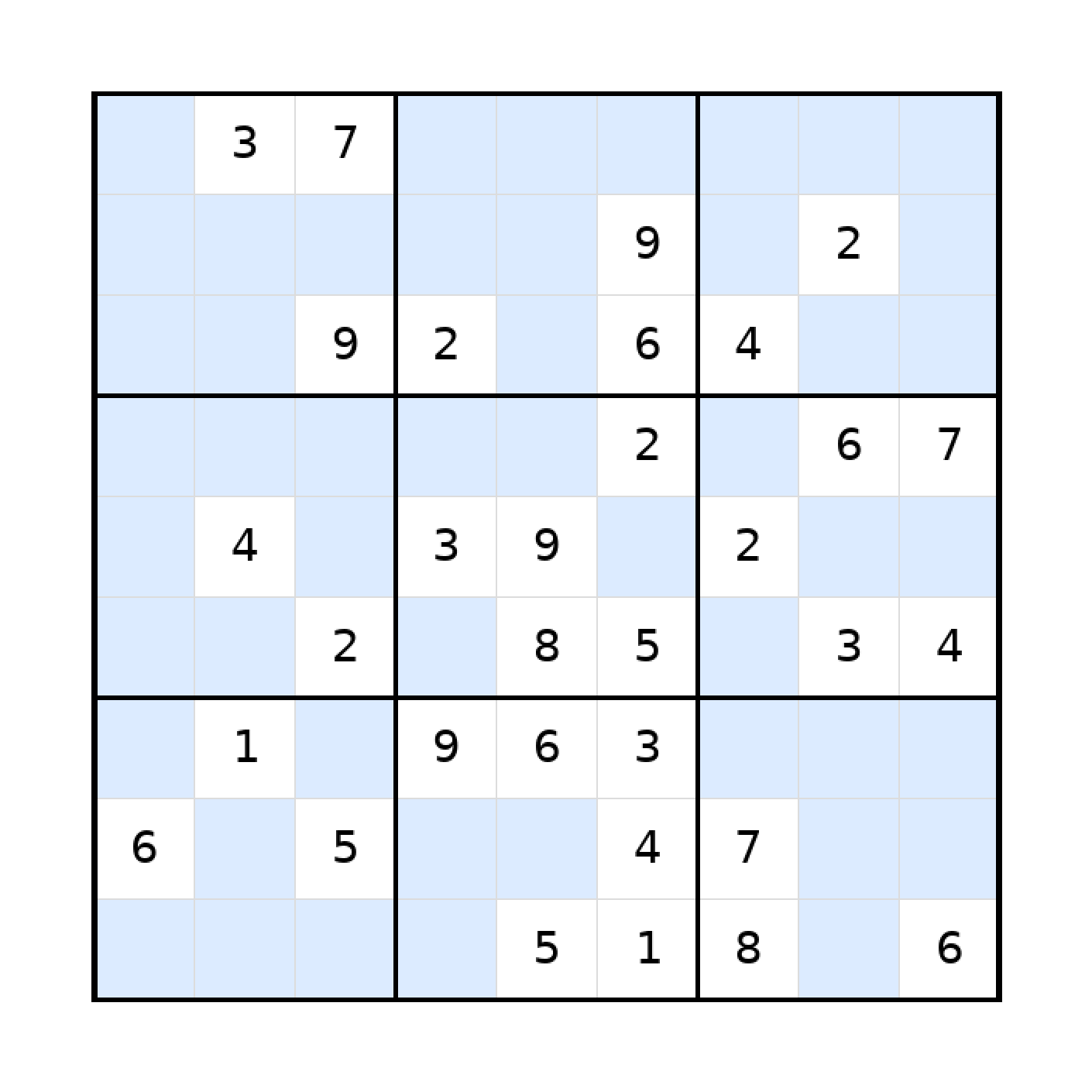 Sudoku-Rätsel Sudoku 9x9 (mittel) für Erwachsene aus der Kategorie Sudoku - kostenlos ausdrucken