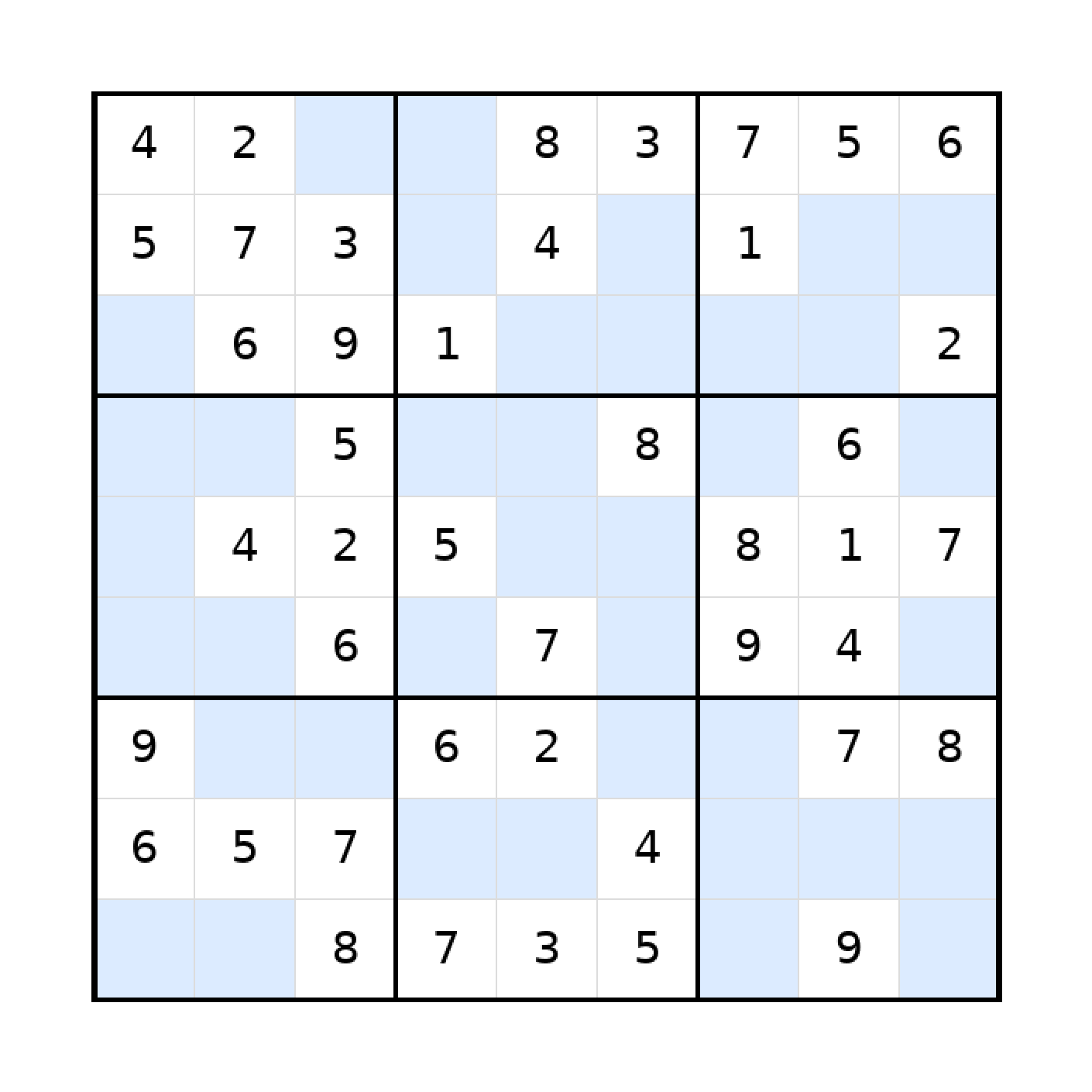 Sudoku-Rätsel Sudoku 9x9 (leicht) für Erwachsene aus der Kategorie Sudoku - kostenlos ausdrucken