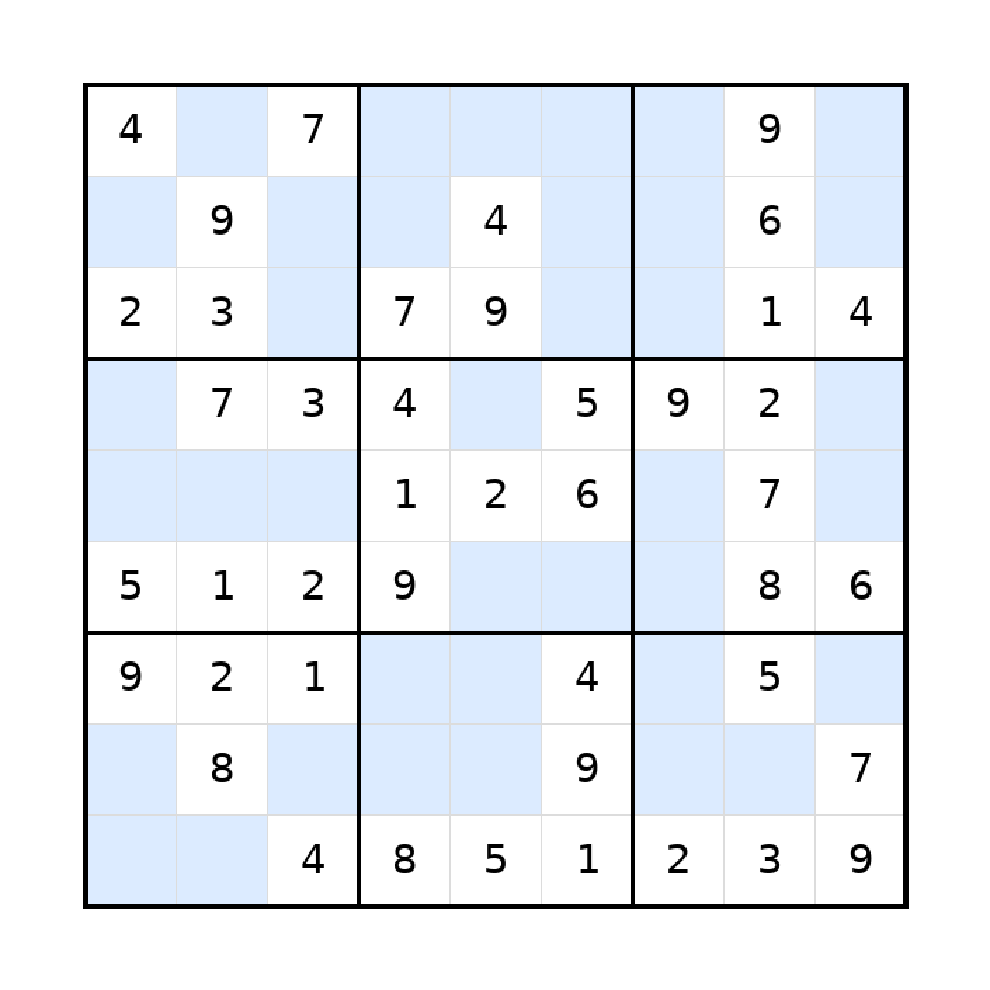 Sudoku-Rätsel Sudoku 9x9 (leicht) für Erwachsene aus der Kategorie Sudoku - kostenlos ausdrucken