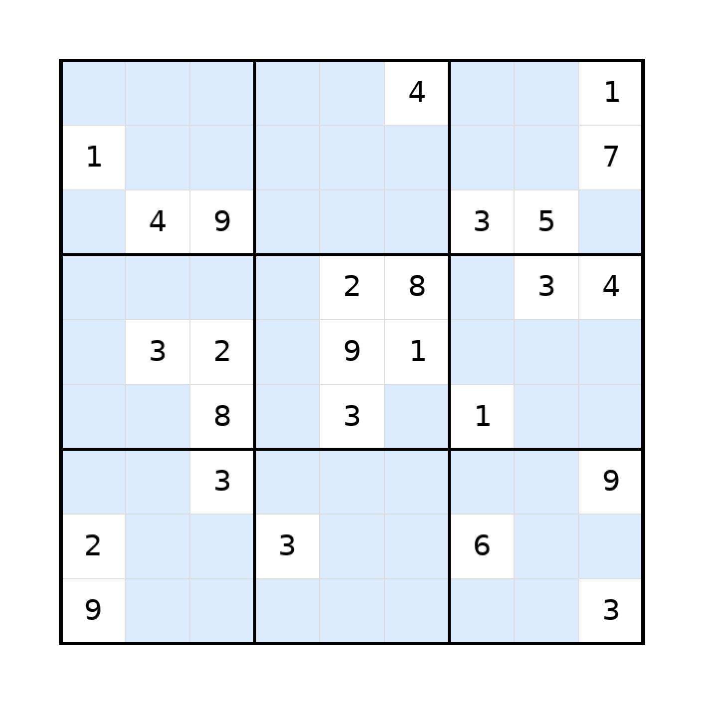 Sudoku-Rätsel Sudoku 9x9 (mittel) für Erwachsene aus der Kategorie Sudoku - kostenlos ausdrucken