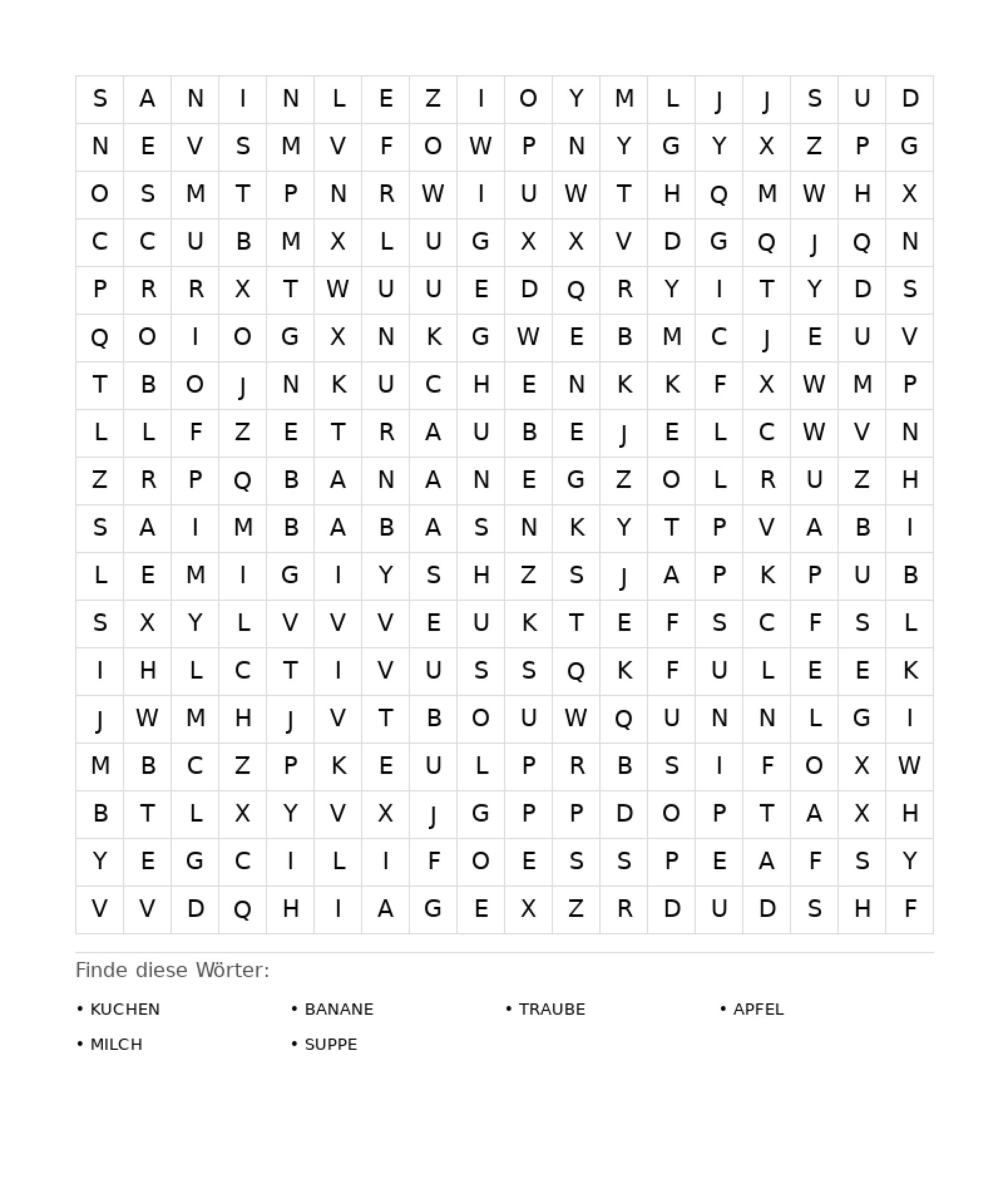 Wortsuchrätsel Wortsuchrätsel: Essen für Erwachsene aus der Kategorie Wortsuchrätsel - kostenlos ausdrucken