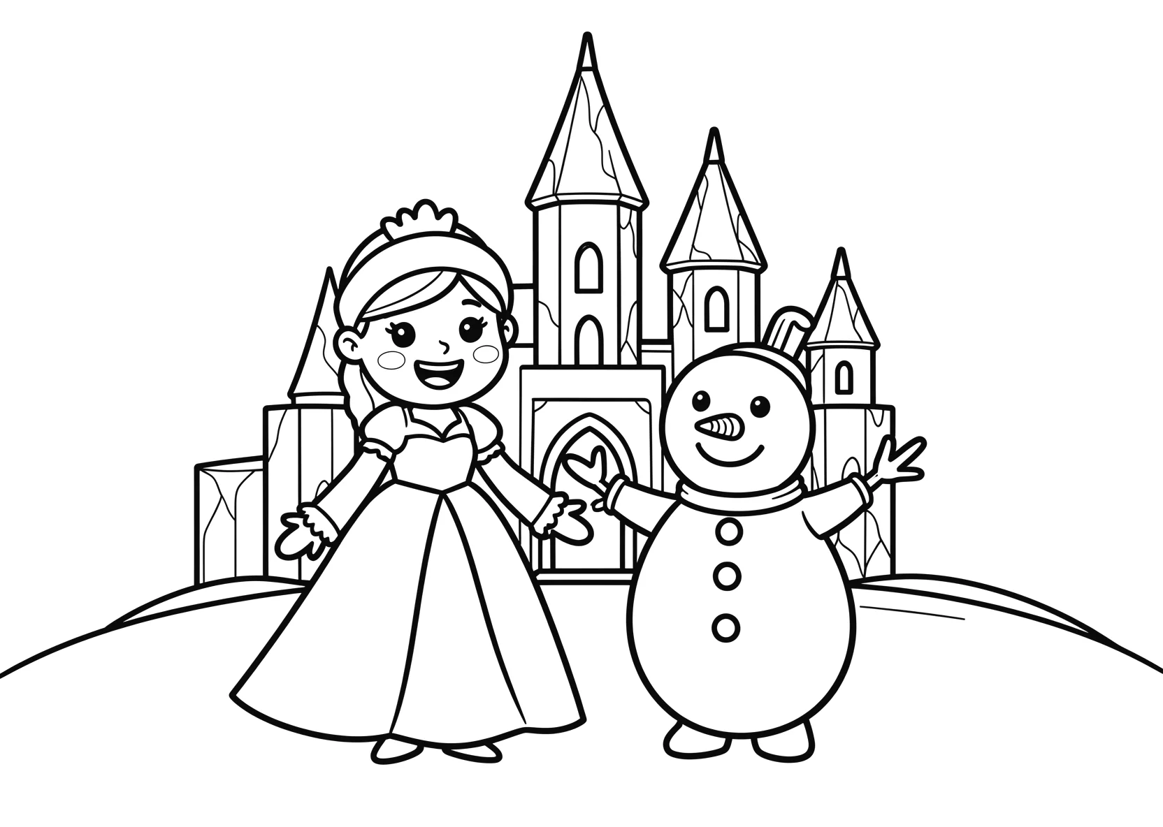 Ausmalbild Eisprinzessin - Ausmalbild aus der Kategorie Maerchen - kostenlos ausdrucken