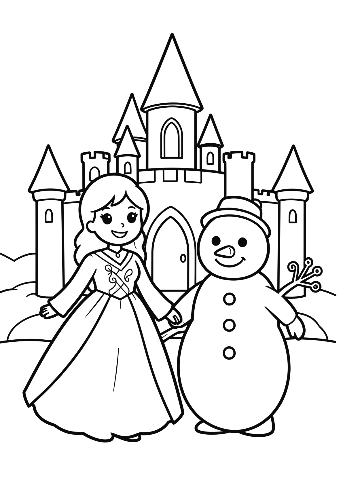 Ausmalbild Eisprinzessin - Ausmalbild aus der Kategorie Maerchen - kostenlos ausdrucken