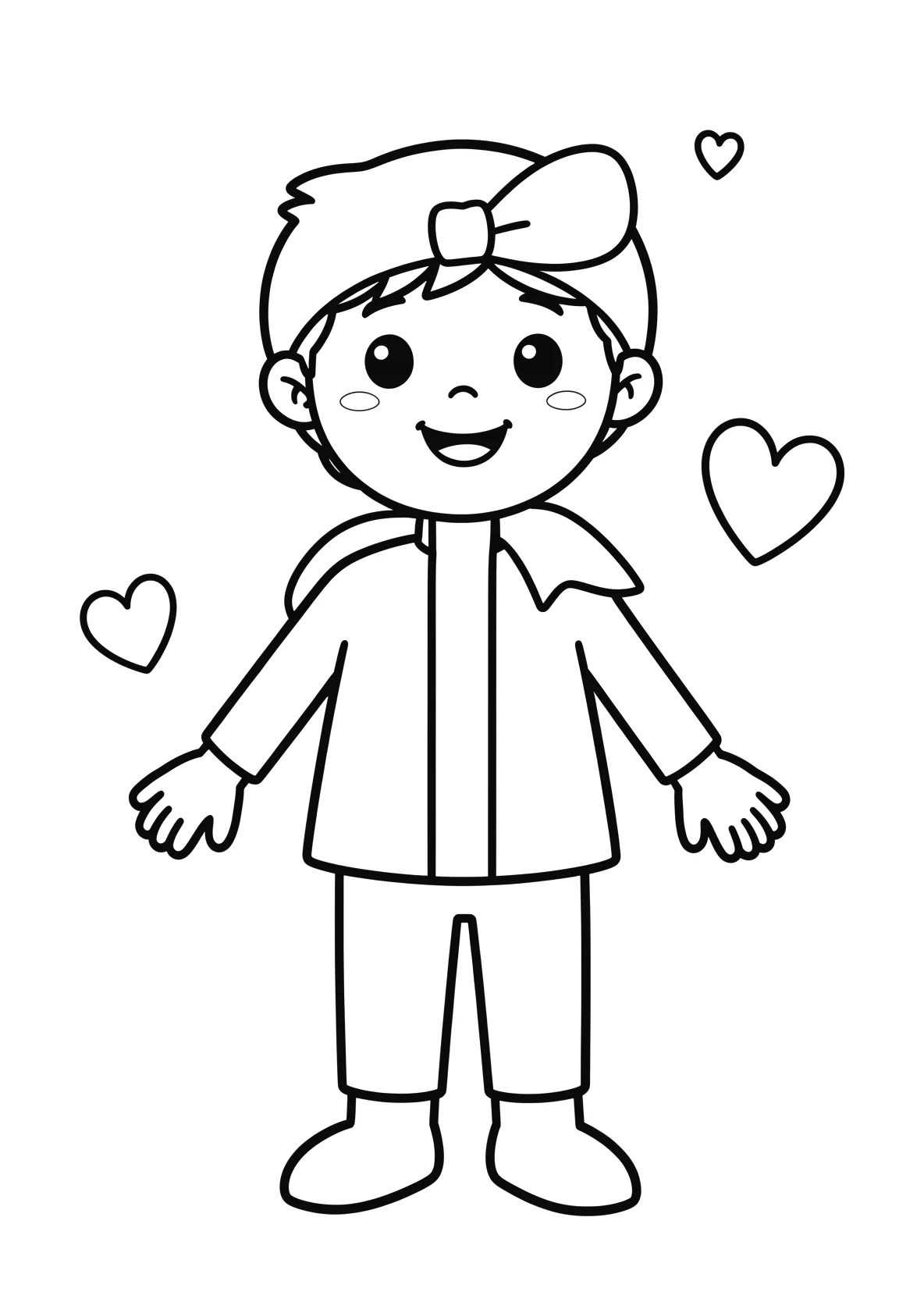 Ausmalbild Geschenk mit Schleife und Herzchen drum herum - Ausmalbild aus der Kategorie Feiertage - kostenlos ausdrucken