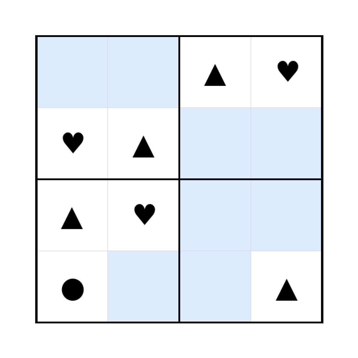 Sudoku-Rätsel Sudoku 4x4 (mittel) für Kindergarten aus der Kategorie Sudoku - kostenlos ausdrucken