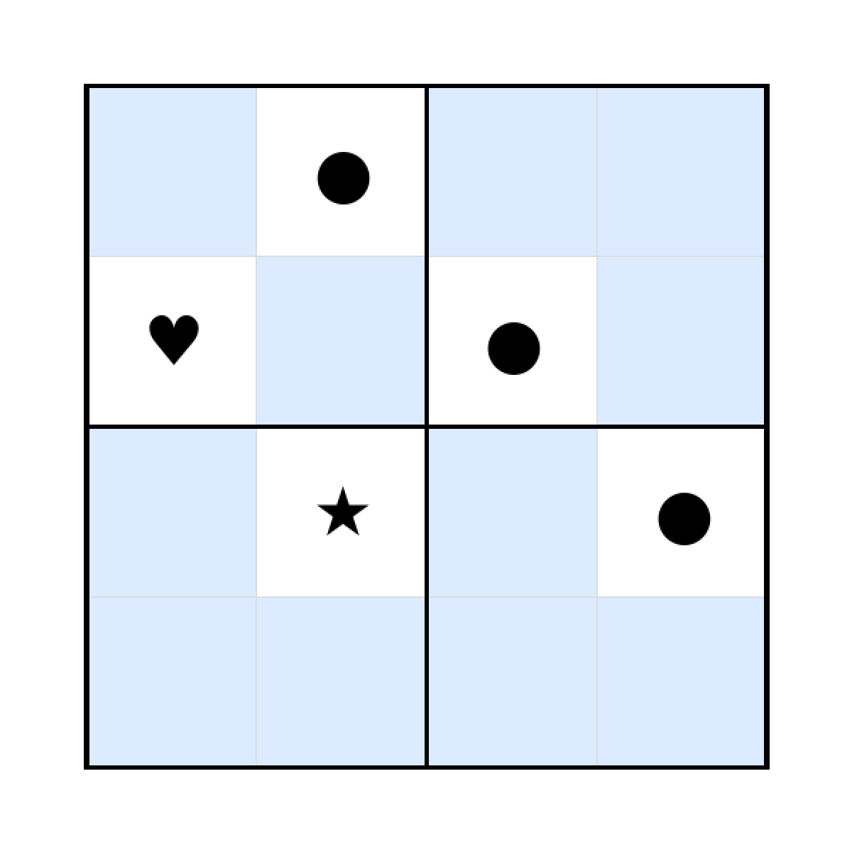 Sudoku-Rätsel Sudoku 4x4 (schwer) für Kindergarten aus der Kategorie Sudoku - kostenlos ausdrucken