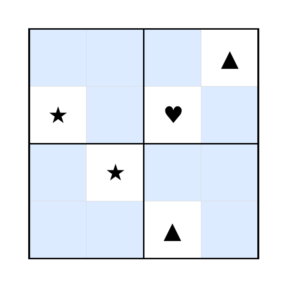 Sudoku-Rätsel Sudoku 4x4 (schwer) für Kindergarten aus der Kategorie Sudoku - kostenlos ausdrucken