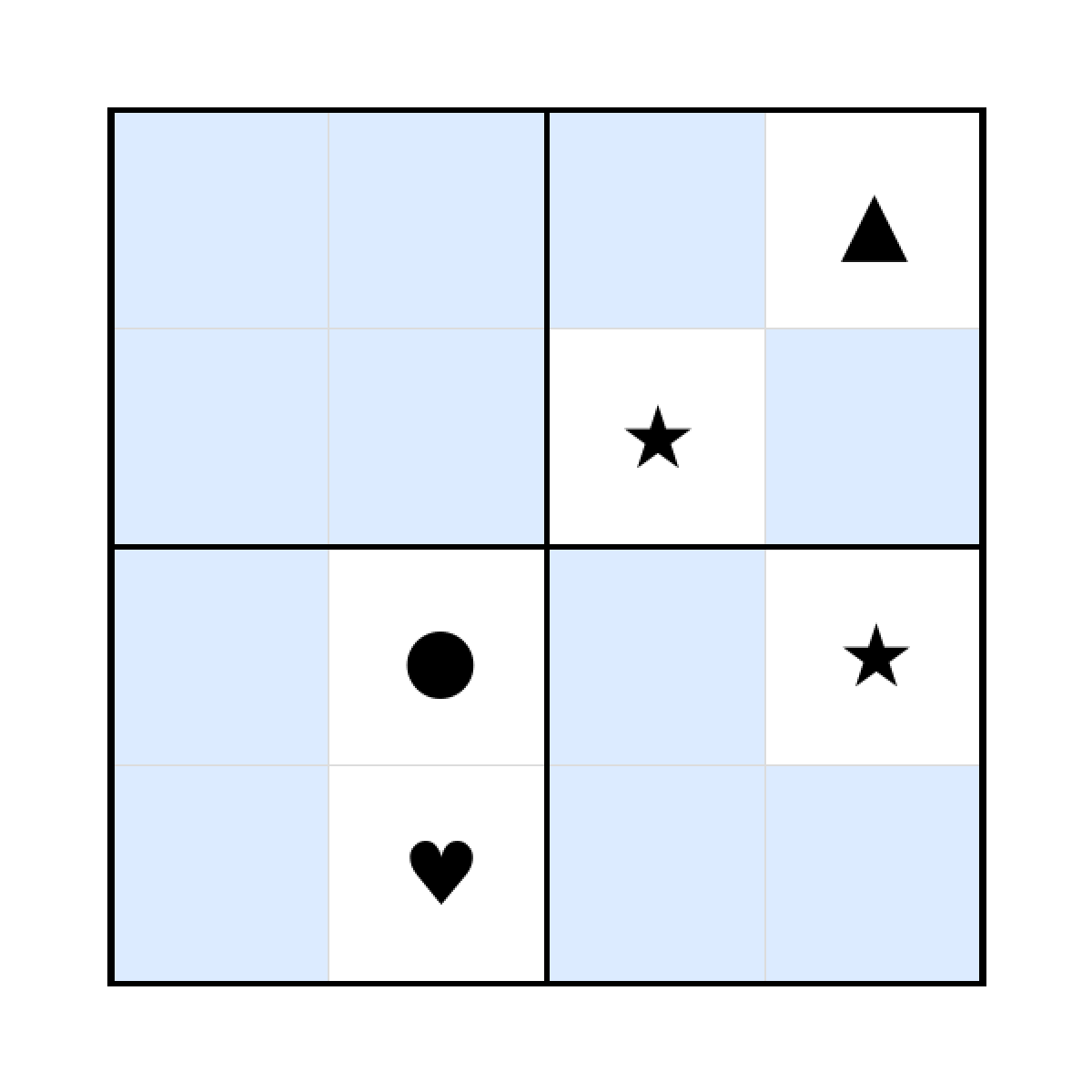 Sudoku-Rätsel Sudoku 4x4 (schwer) für Kindergarten aus der Kategorie Sudoku - kostenlos ausdrucken