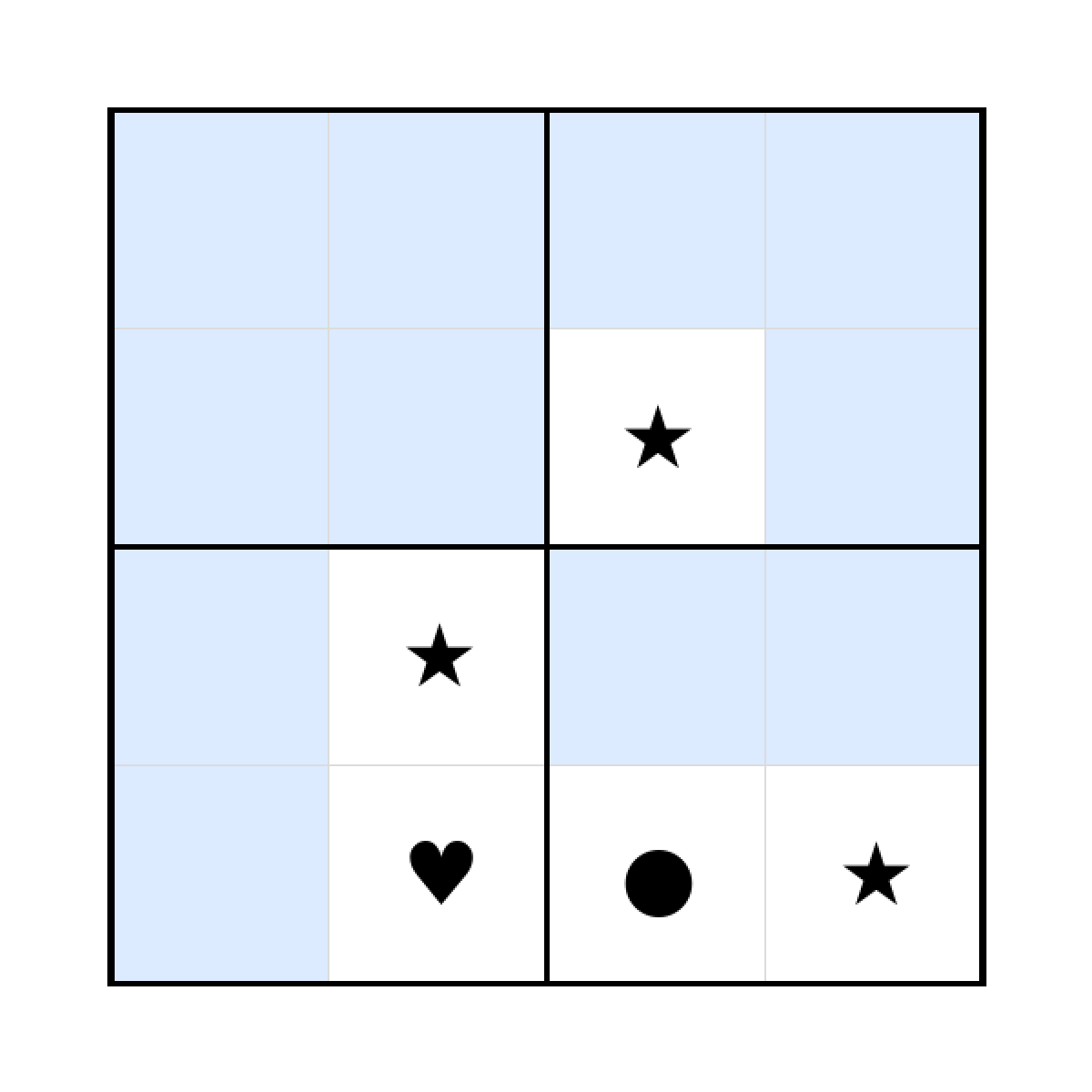 Sudoku-Rätsel Sudoku 4x4 (schwer) für Kindergarten aus der Kategorie Sudoku - kostenlos ausdrucken