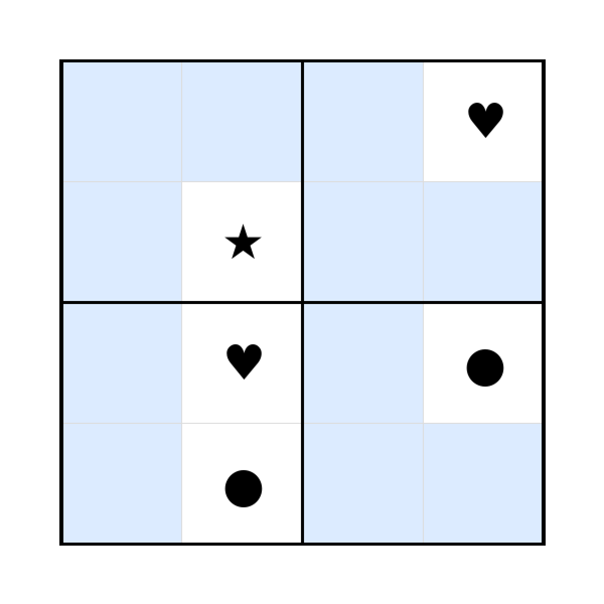Sudoku-Rätsel Sudoku 4x4 (schwer) für Kindergarten aus der Kategorie Sudoku - kostenlos ausdrucken