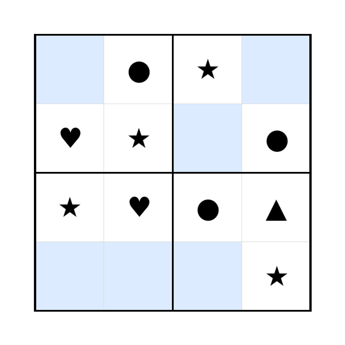 Sudoku-Rätsel Sudoku 4x4 (schwer) für Kindergarten aus der Kategorie Sudoku - kostenlos ausdrucken