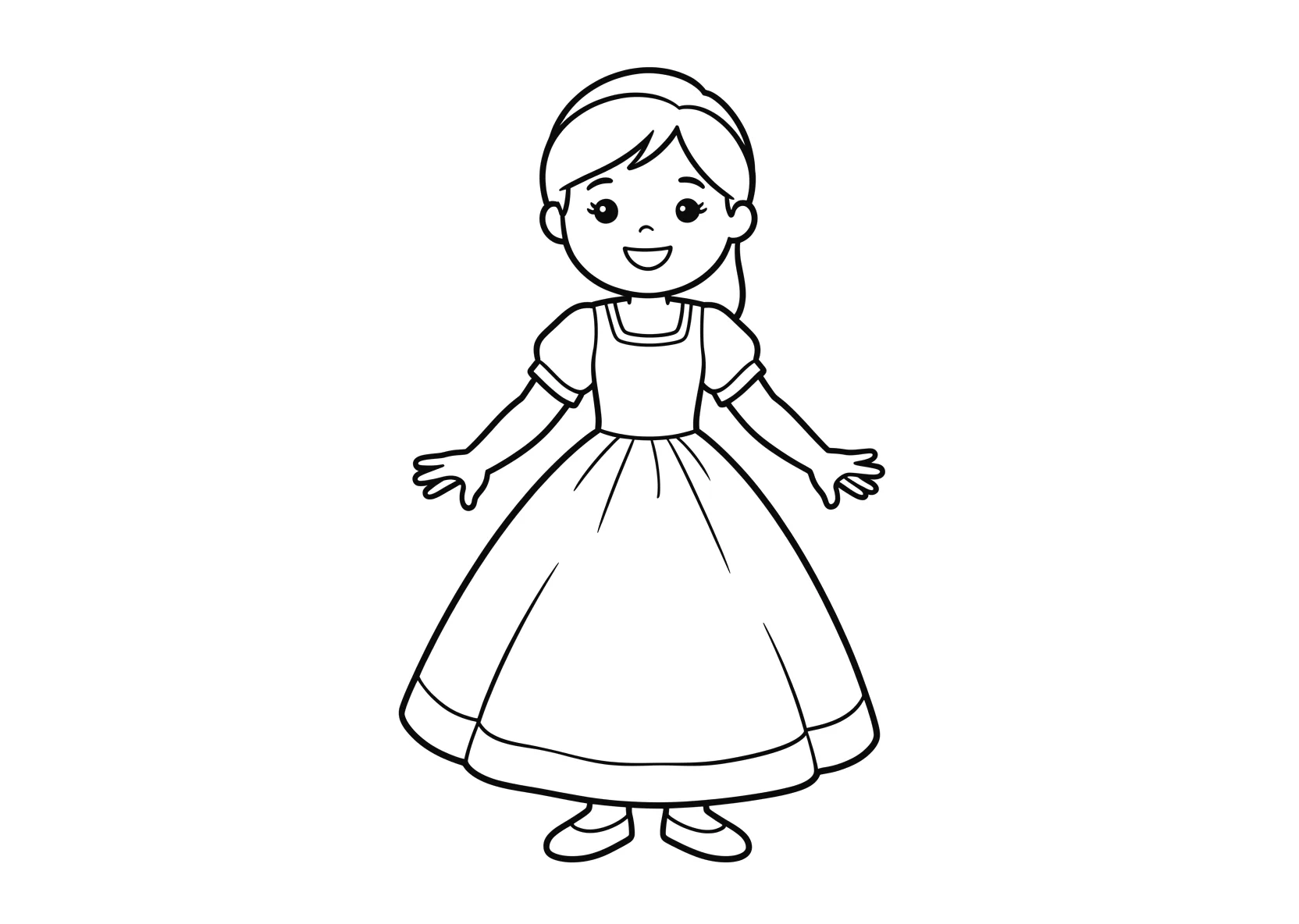 Ausmalbild Aschenputtel - einfaches Ausmalbild für Kinder aus der Kategorie Sonstiges - kostenlos ausdrucken