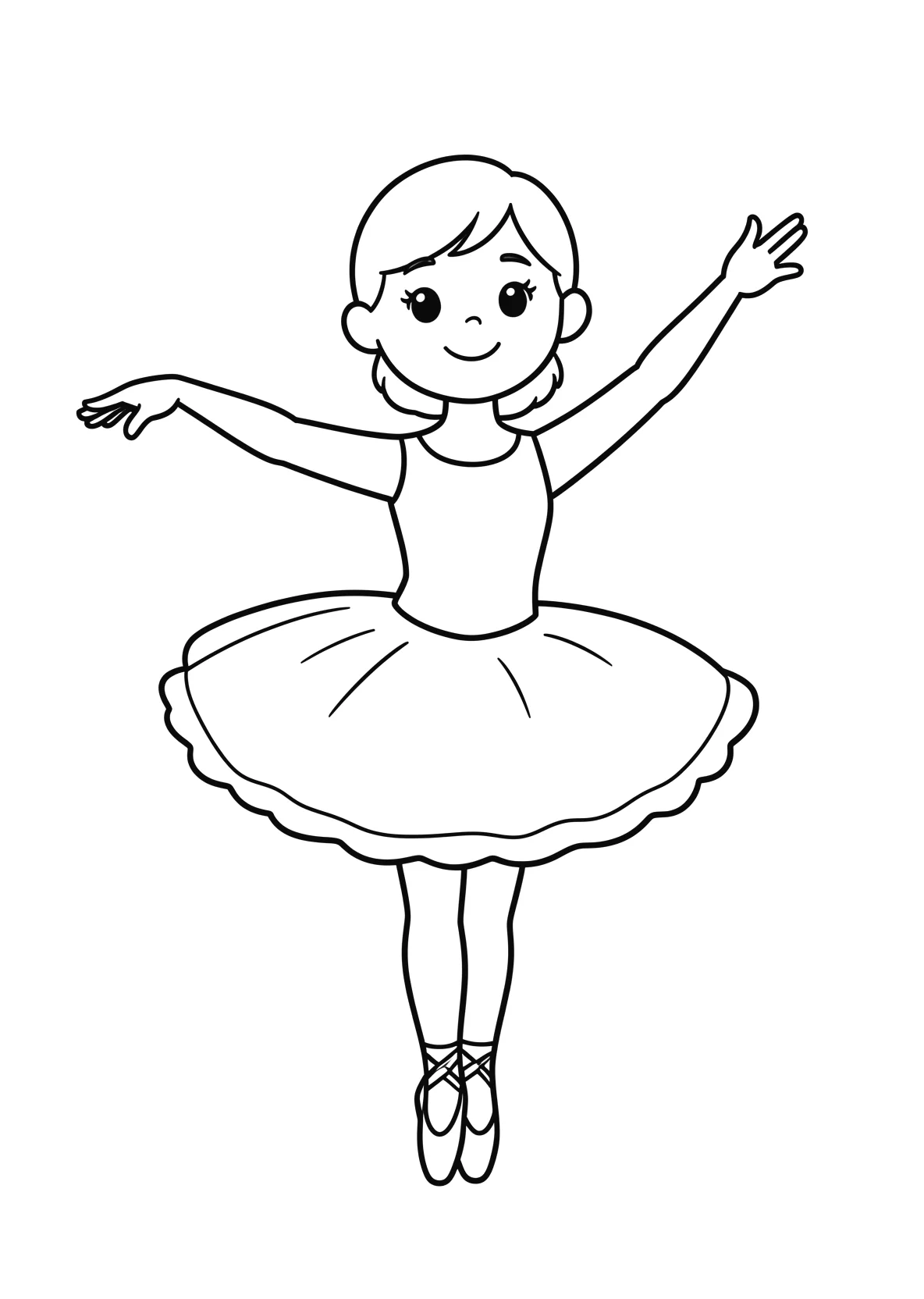 Ausmalbild Ballett - einfaches Ausmalbild für Kinder aus der Kategorie Sport - kostenlos ausdrucken