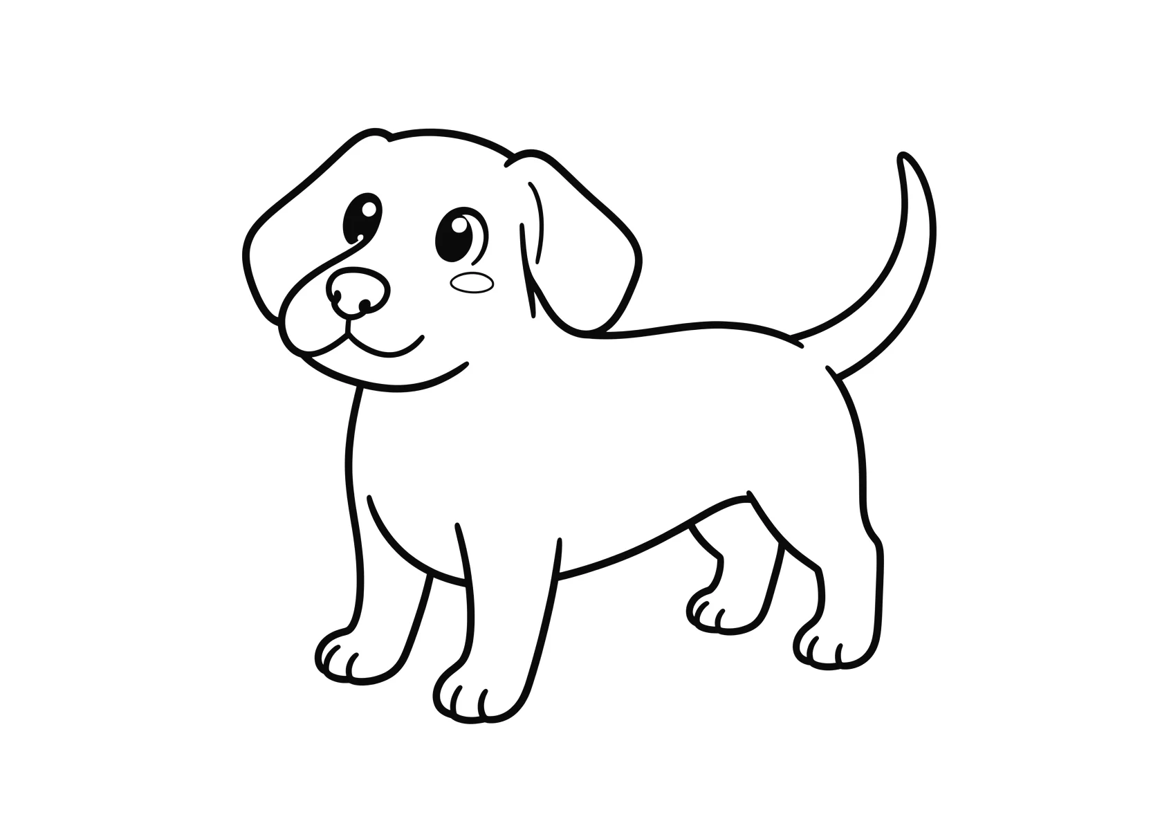 Ausmalbild Dachs - einfaches Ausmalbild für Kinder aus der Kategorie Tiere - kostenlos ausdrucken