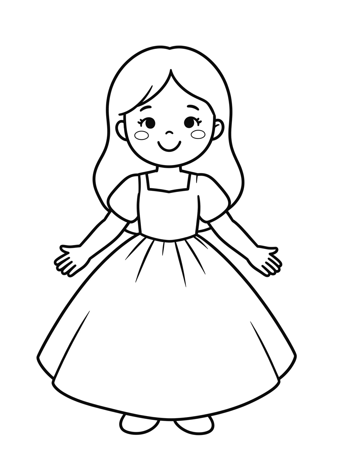 Ausmalbild Dornröschen - einfaches Ausmalbild für Kinder aus der Kategorie Sonstiges - kostenlos ausdrucken