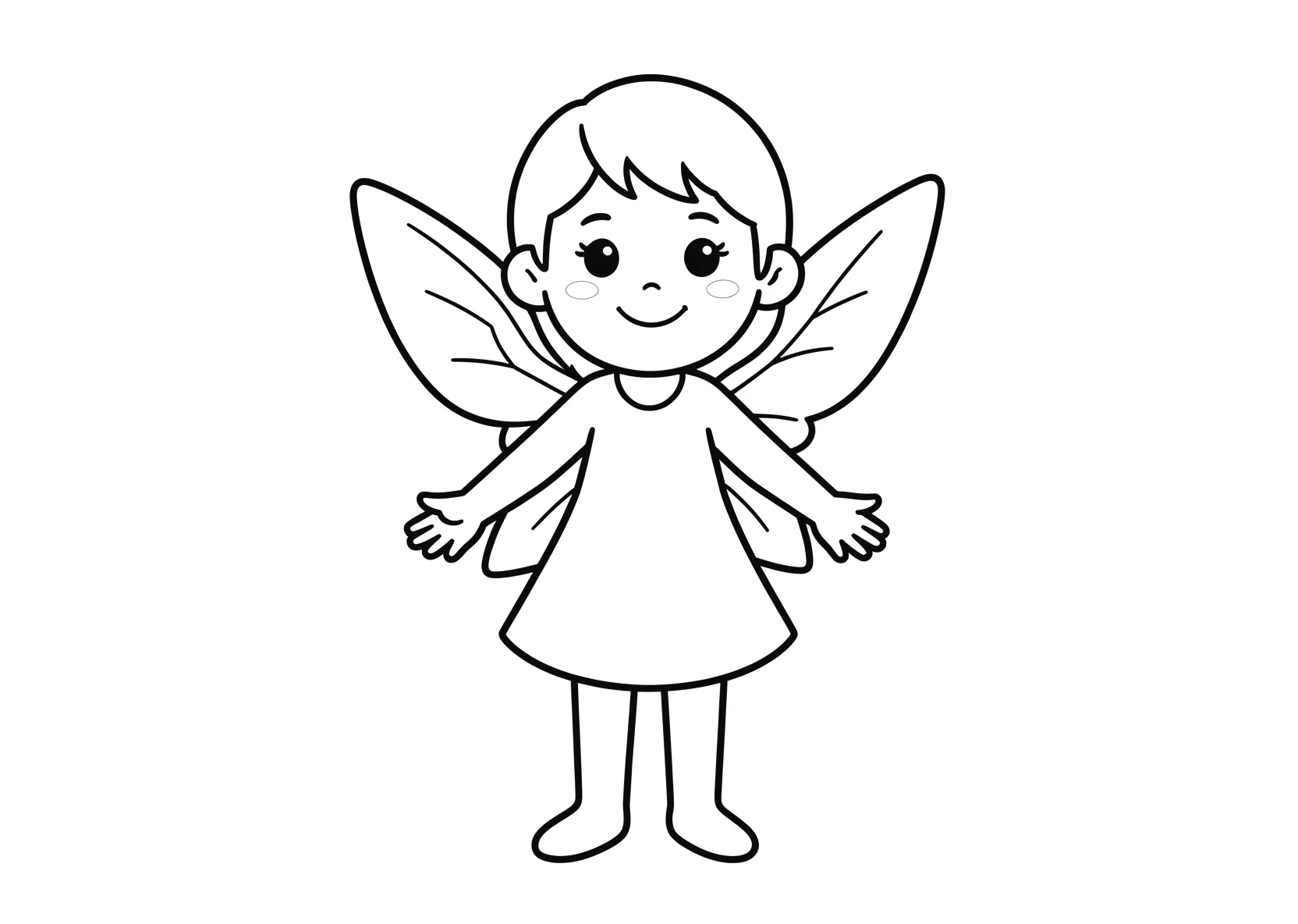 Ausmalbild Elfe - einfaches Ausmalbild für Kinder aus der Kategorie Maerchen - kostenlos ausdrucken