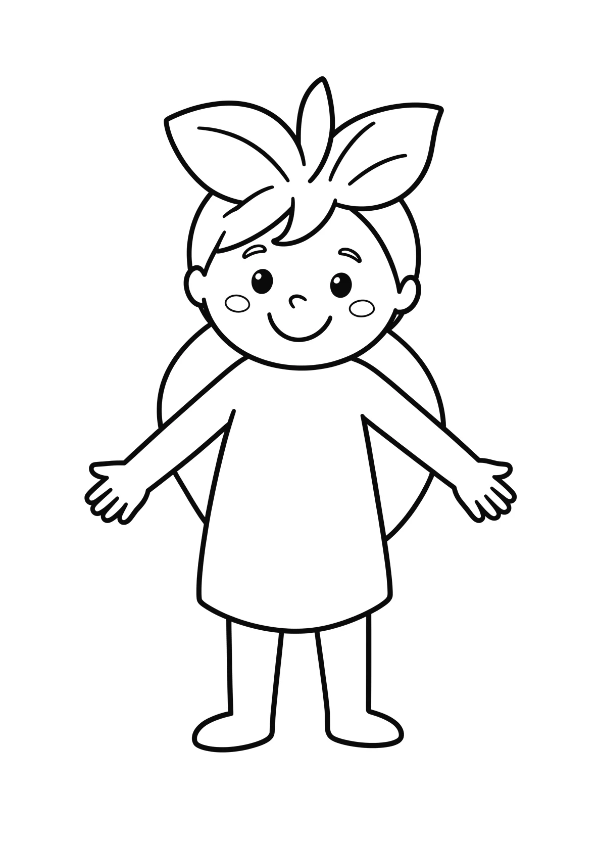 Ausmalbild Erdbeere - einfaches Ausmalbild für Kinder aus der Kategorie Essen - kostenlos ausdrucken