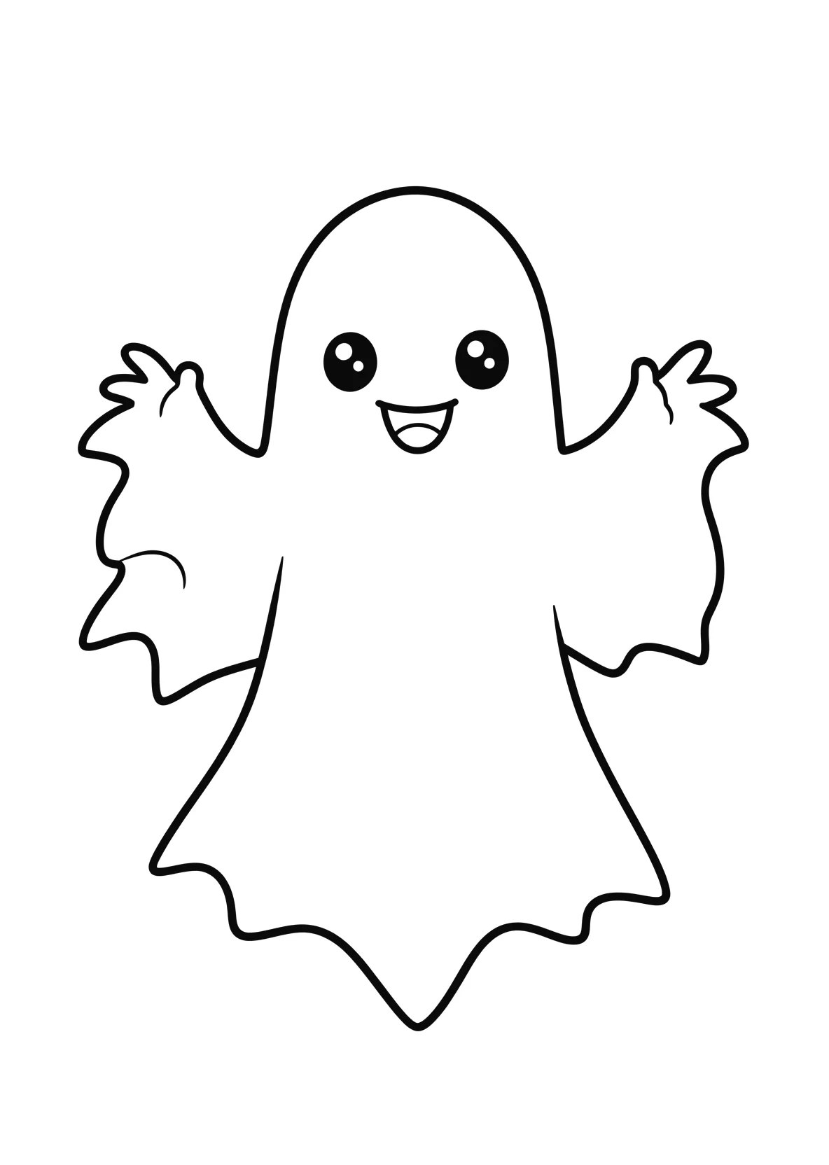 Ausmalbild Gespenst - einfaches Ausmalbild für Kinder aus der Kategorie Maerchen - kostenlos ausdrucken