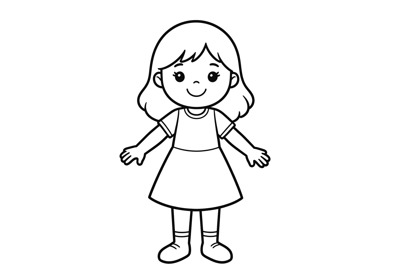 Ausmalbild Gretel - einfaches Ausmalbild für Kinder aus der Kategorie Sonstiges - kostenlos ausdrucken